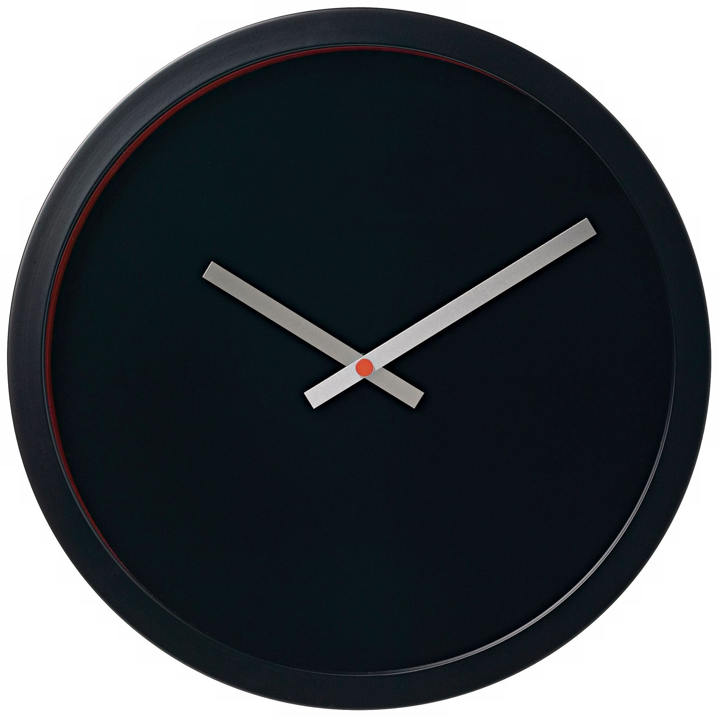 Contemporary Black with Silver Hands 15 3/4" Wide Wall Clock