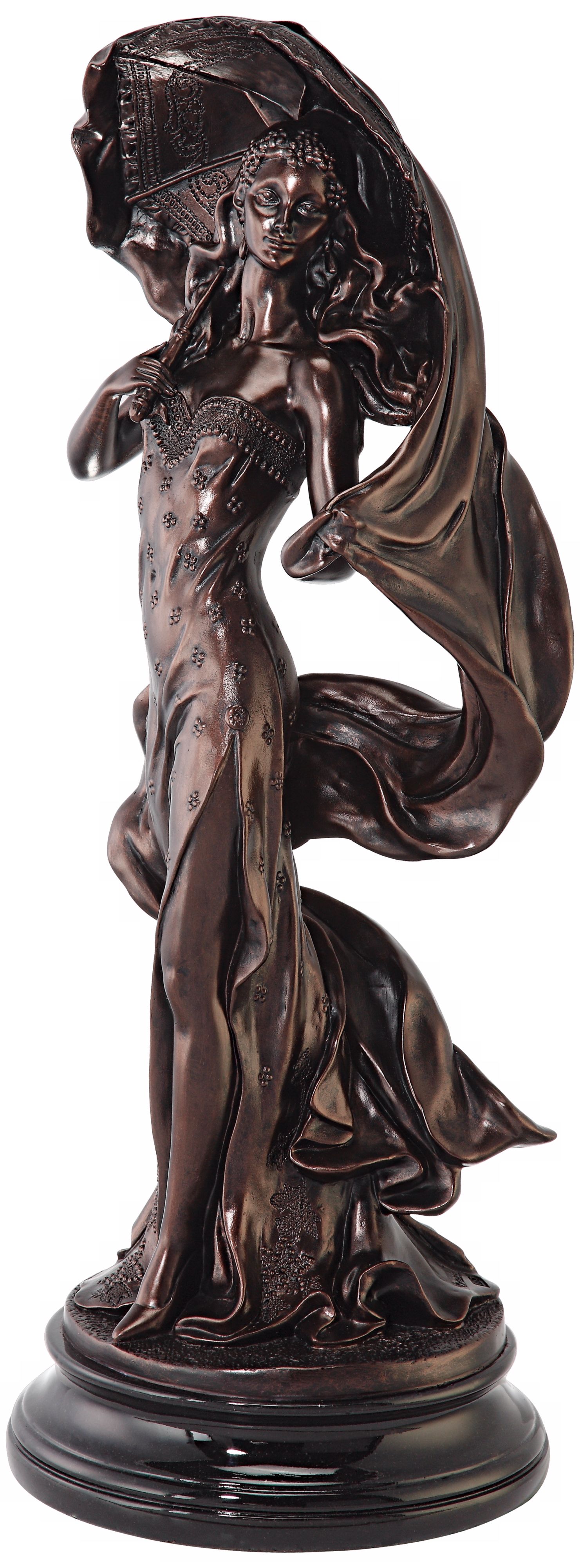 Art Deco Lady with Parasol Sculpture