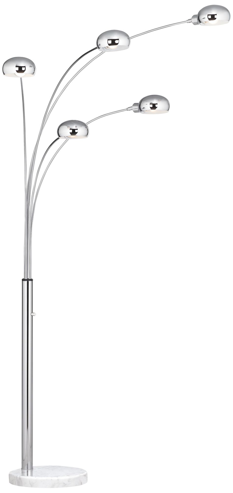 Marble Base Five Light Arc Floor Lamp