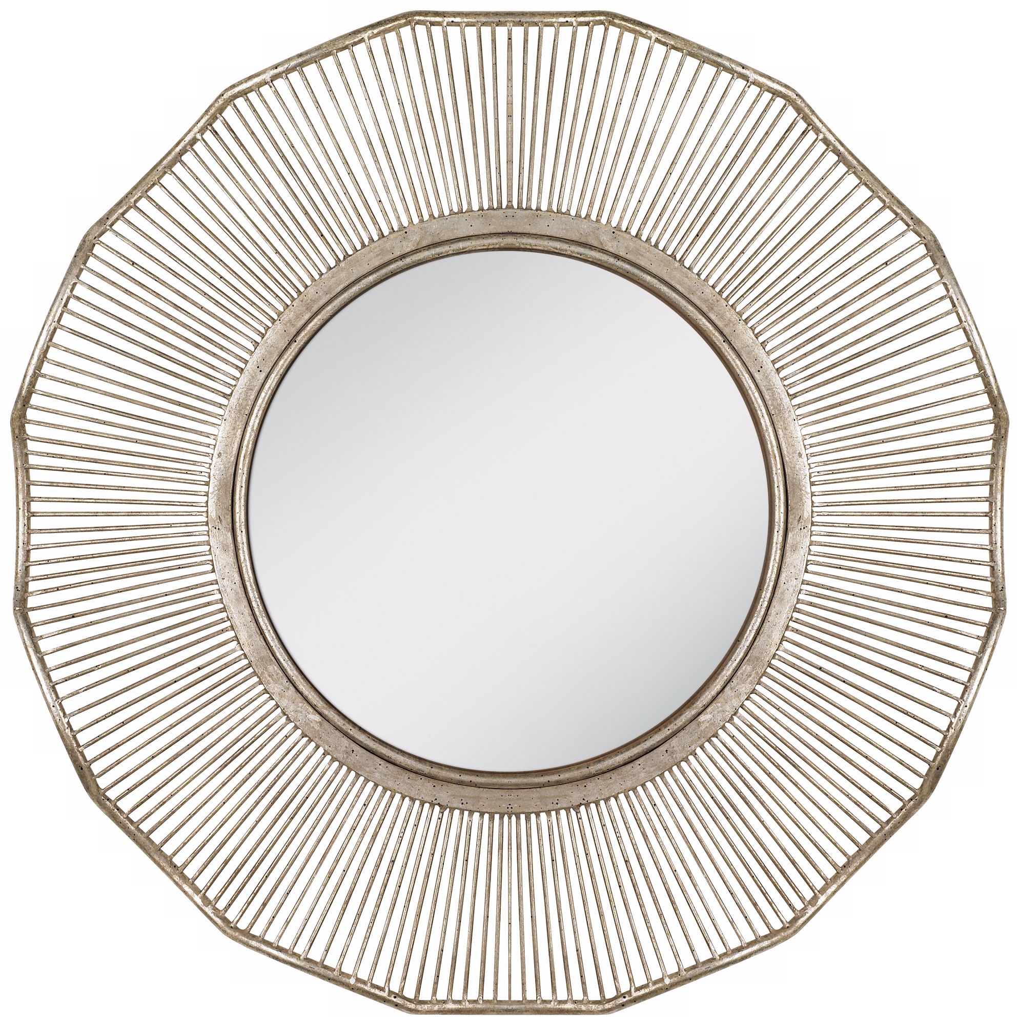 Sunrays Antique Silver Wall Mirror