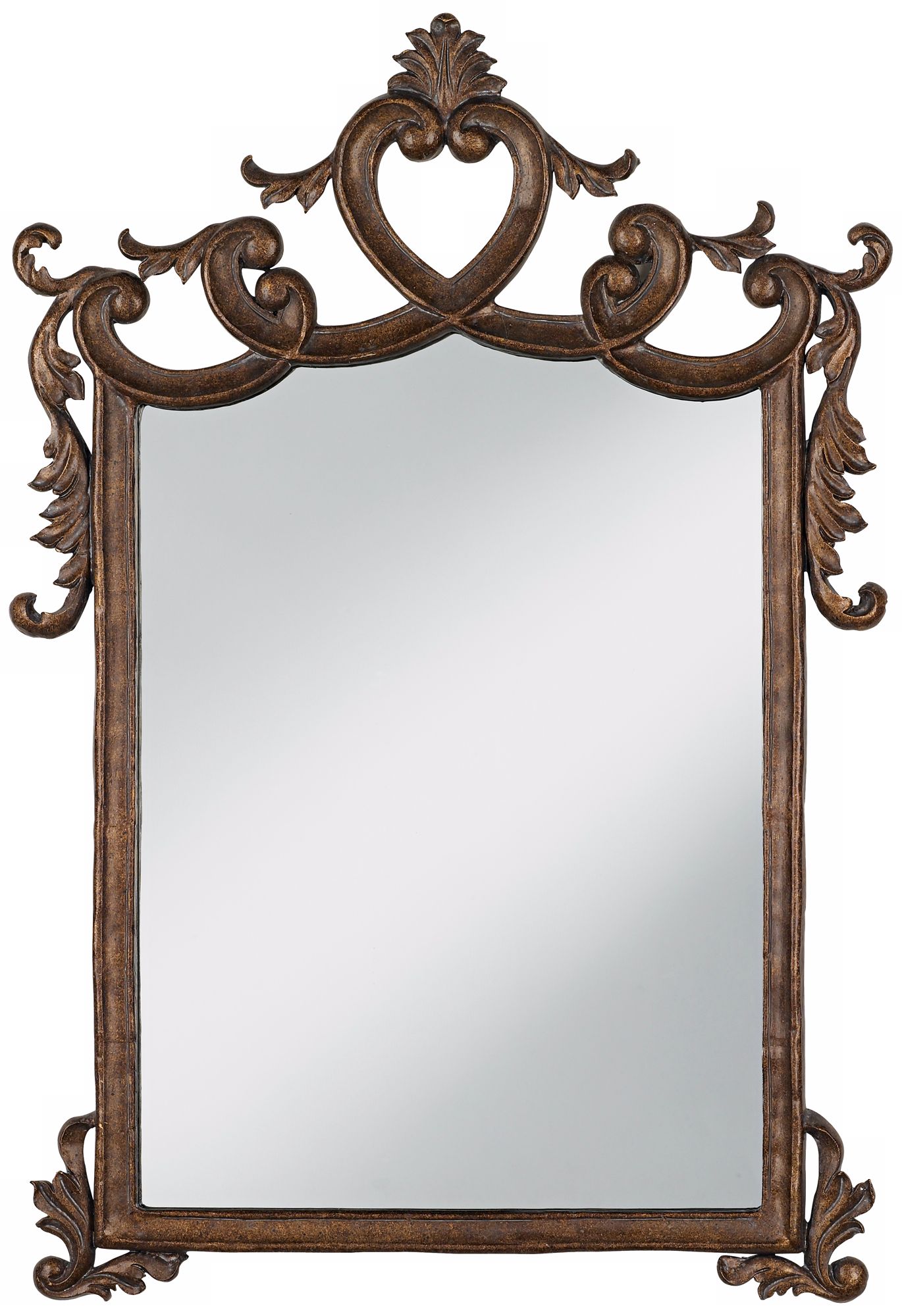 Bronze Heart Crest 43" High Wall Mirror