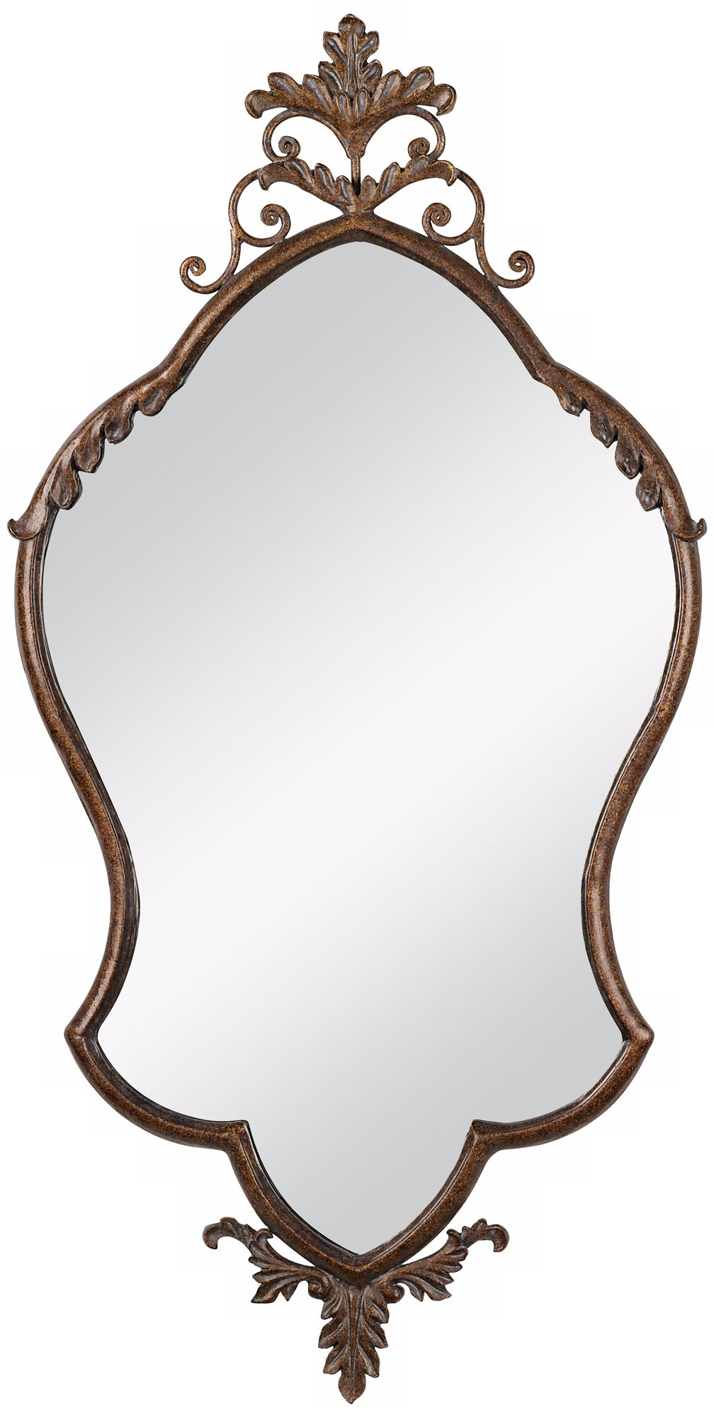 Leaf and Scroll Crest Wall Mirror