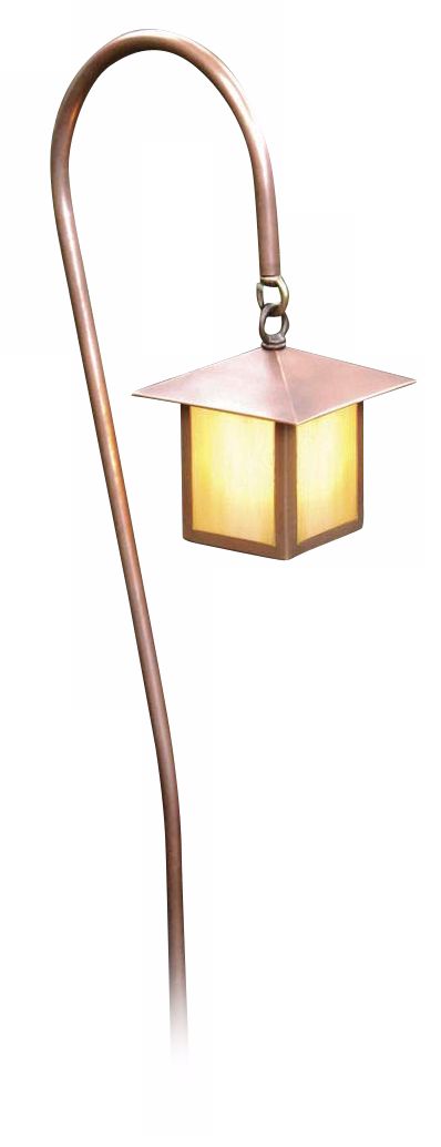 Copper and Honey Opal Glass Lantern 27 3/4" High Path Light