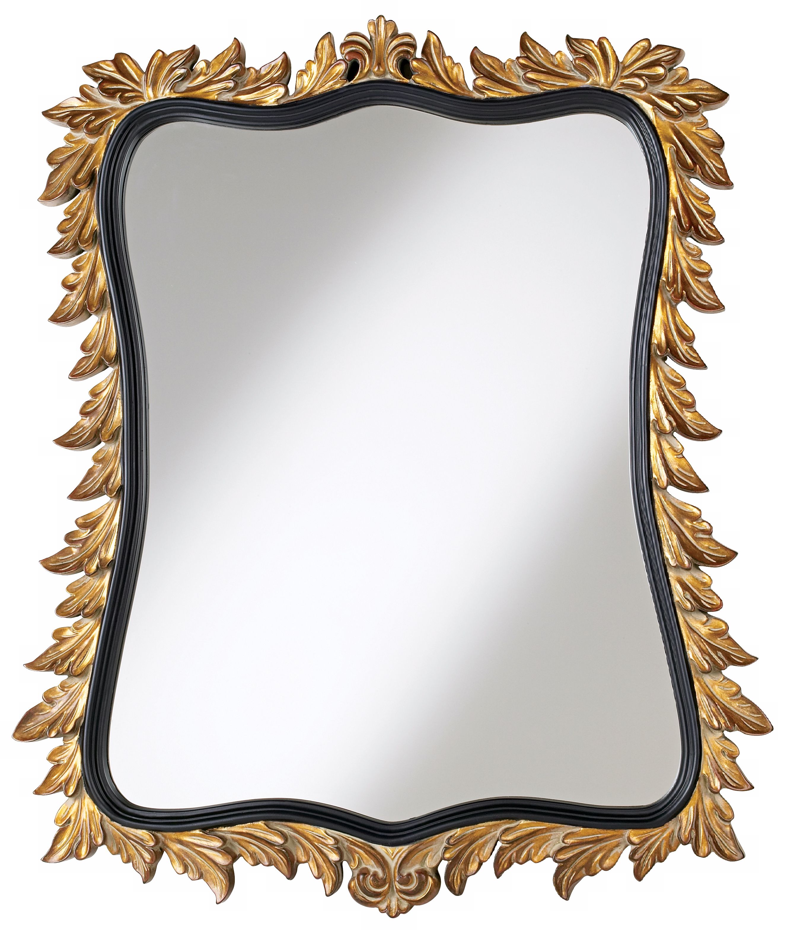 Antique Golden Leaves 27" High Wall Mirror