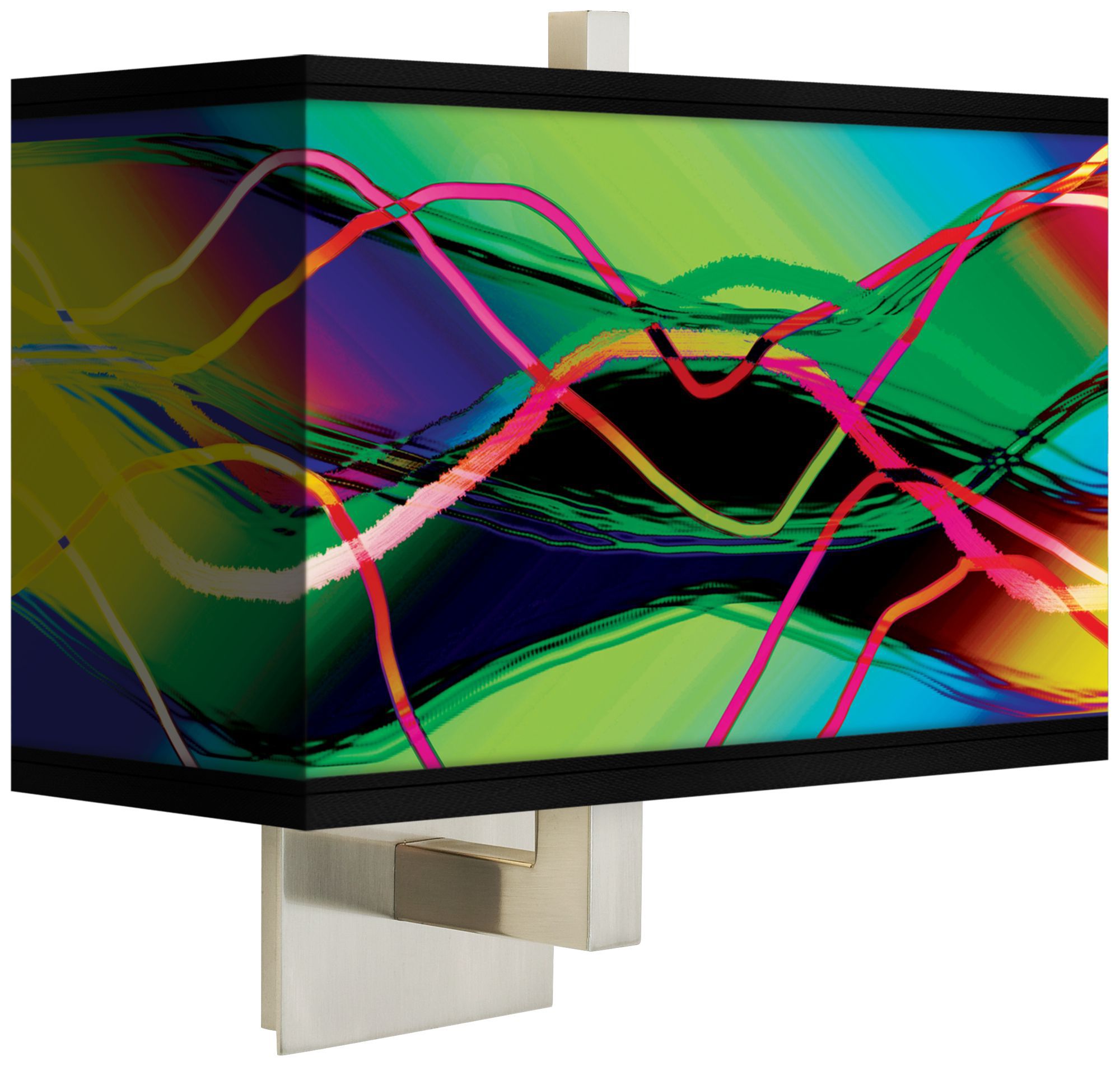 Colors in Motion (Light) Rectangular Giclee Shade Wall Sconce