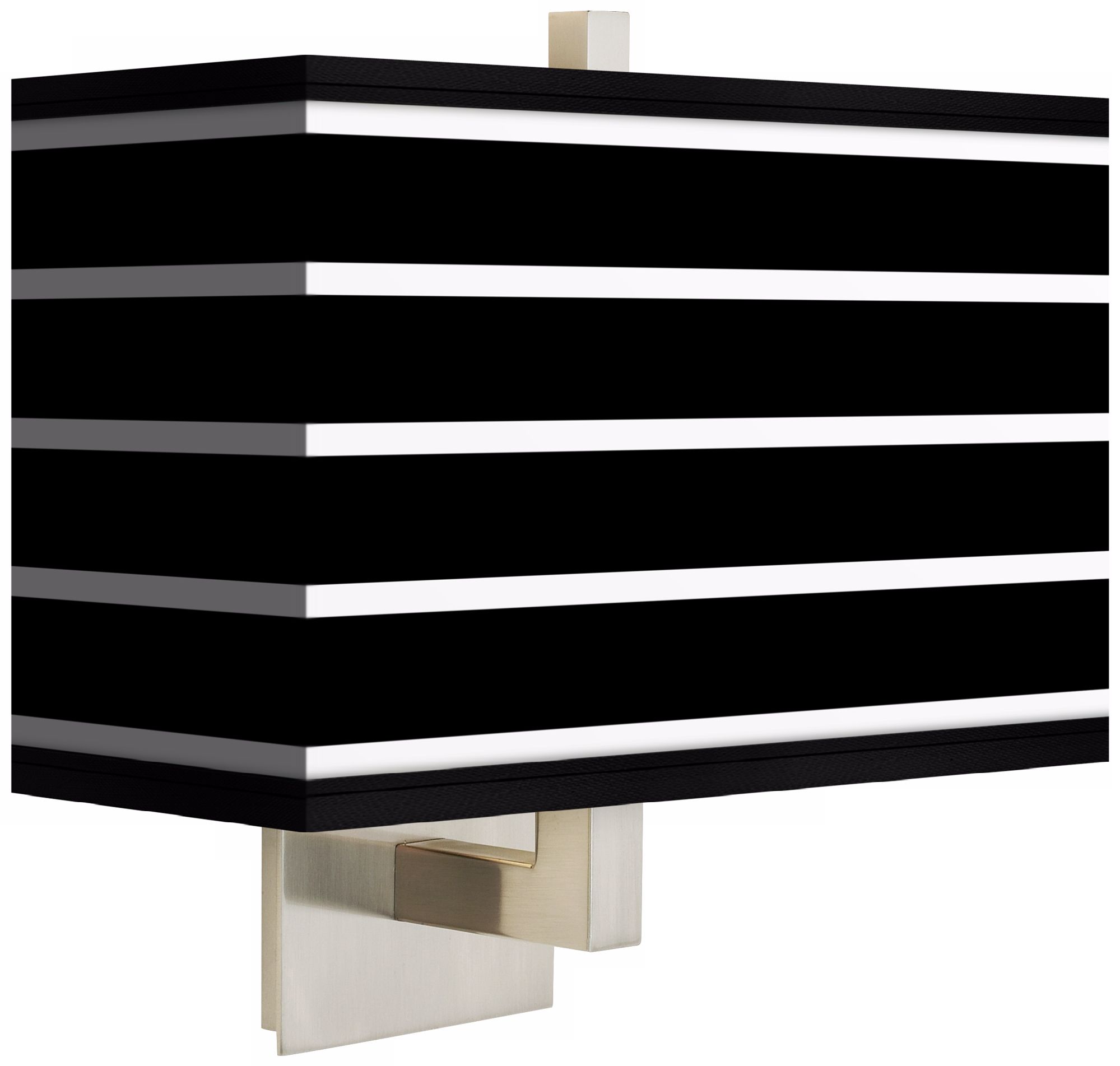 Bold Black Stripe Rectangular Giclee Shade Wall Sconce