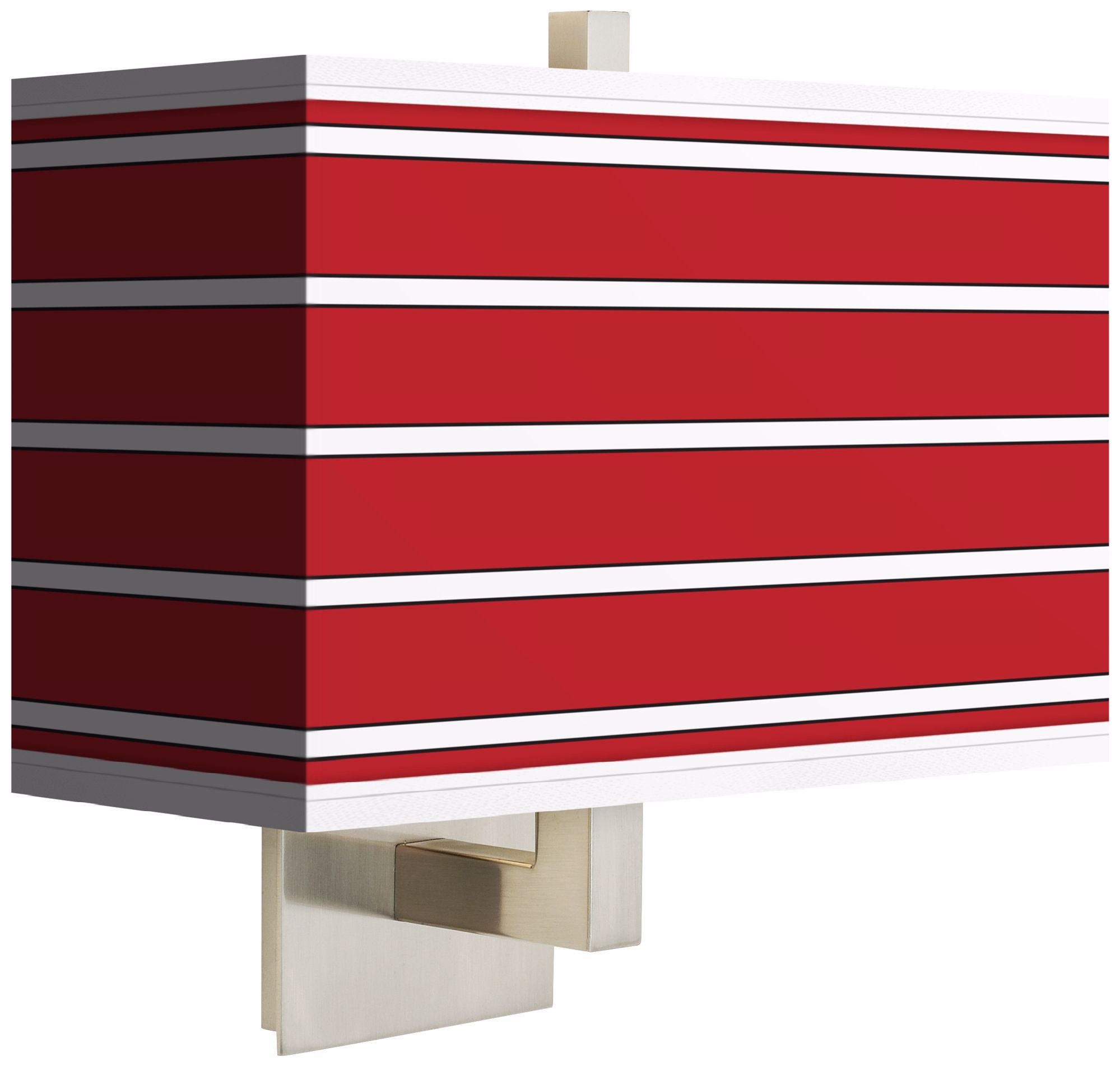Bold Red Stripe Rectangular Giclee Shade Wall Sconce