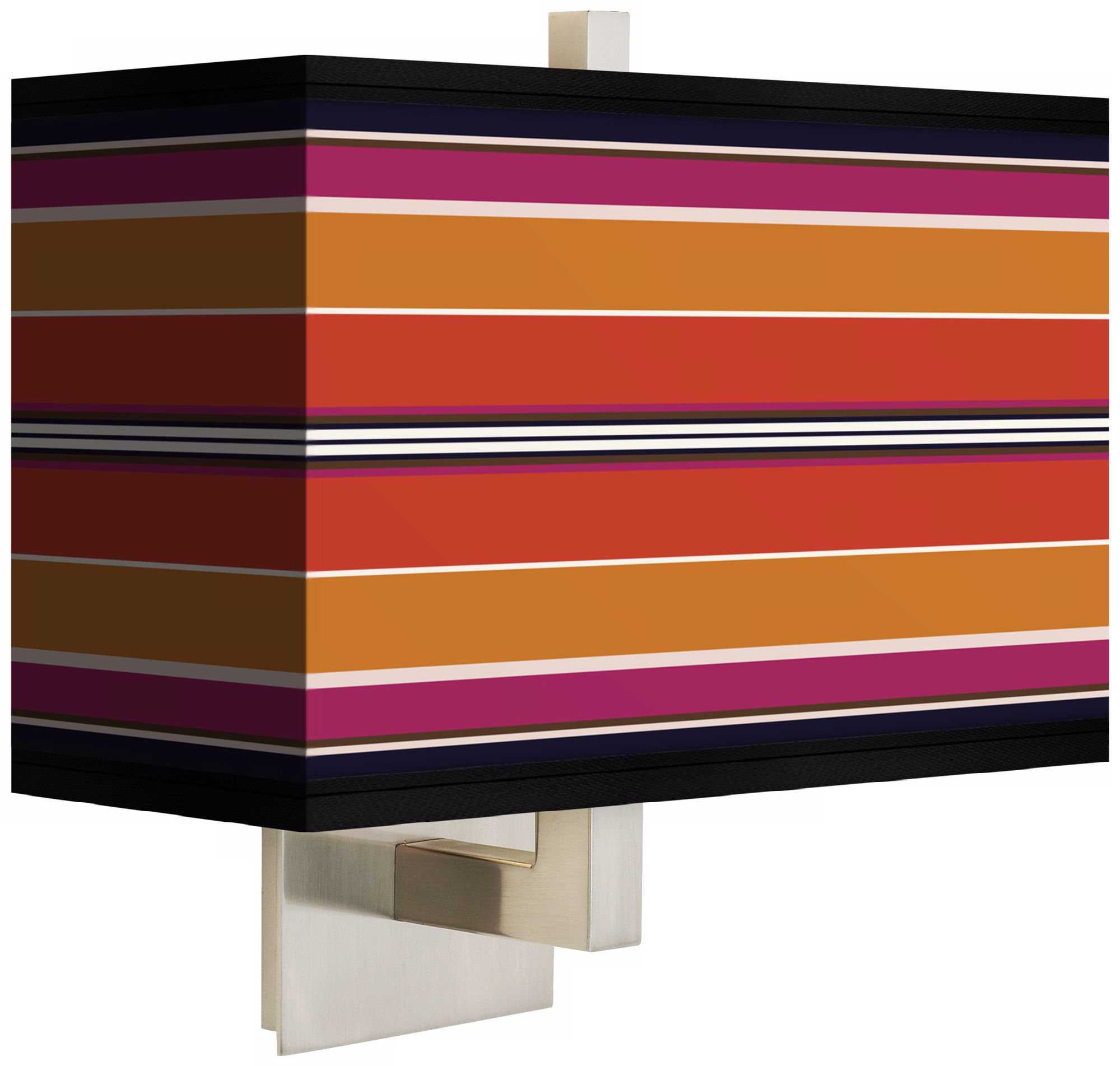 Orange/Pink Parallels Rectangular Giclee Shade Wall Sconce