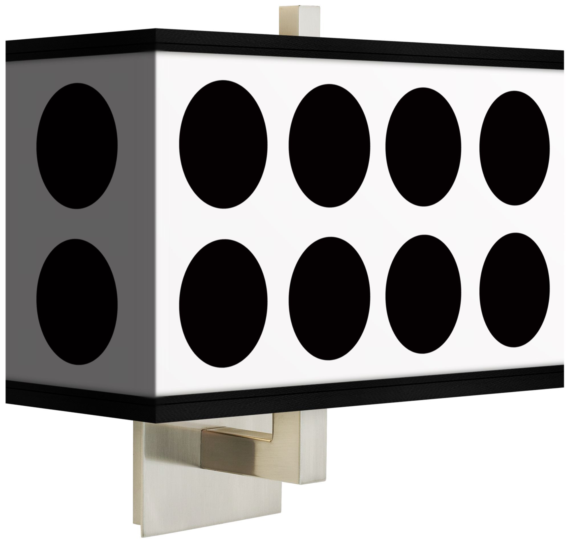 Black Orbs Rectangular Giclee Shade Wall Sconce