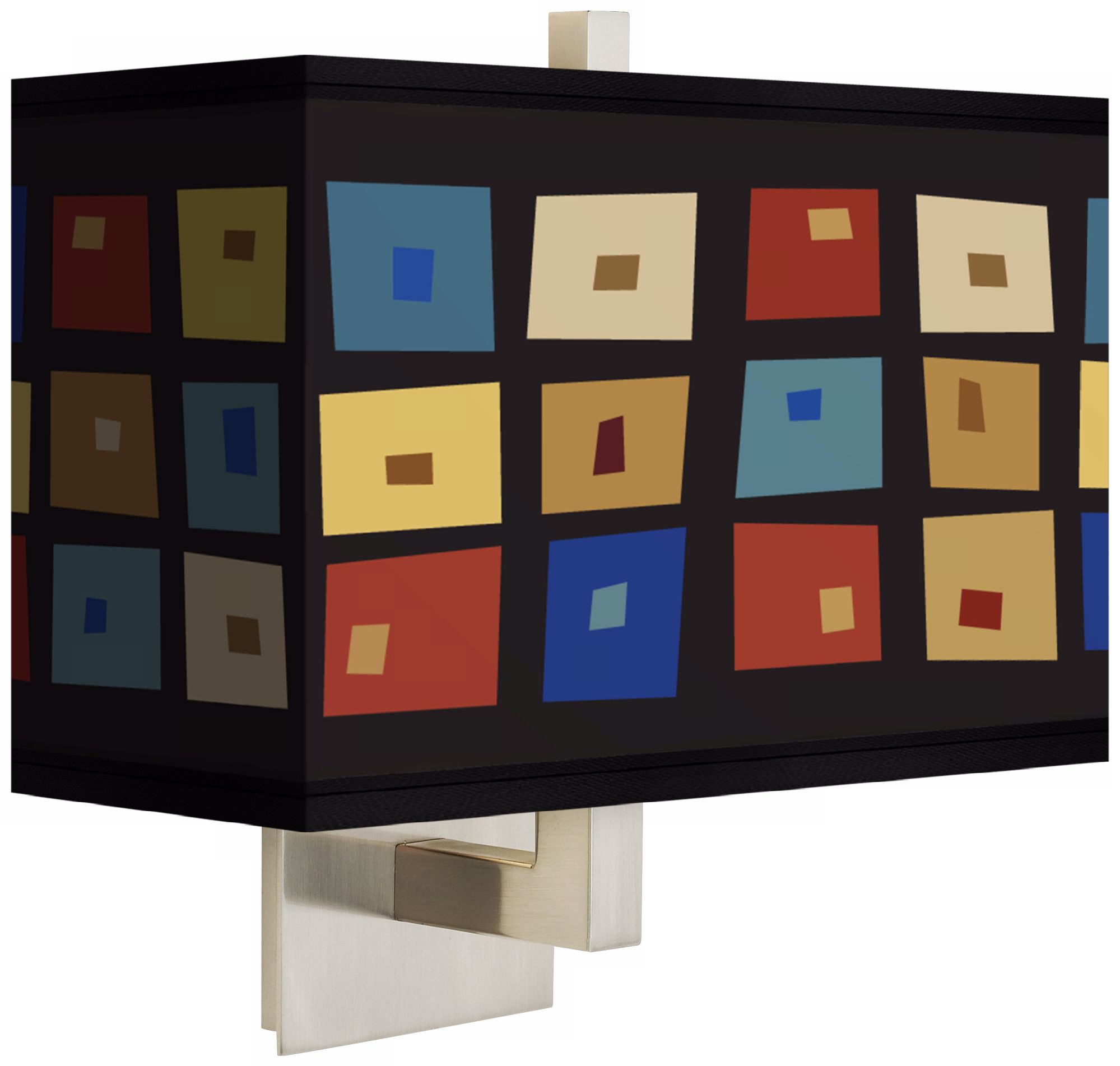 Palette Squares Rectangular Giclee Shade Wall Sconce