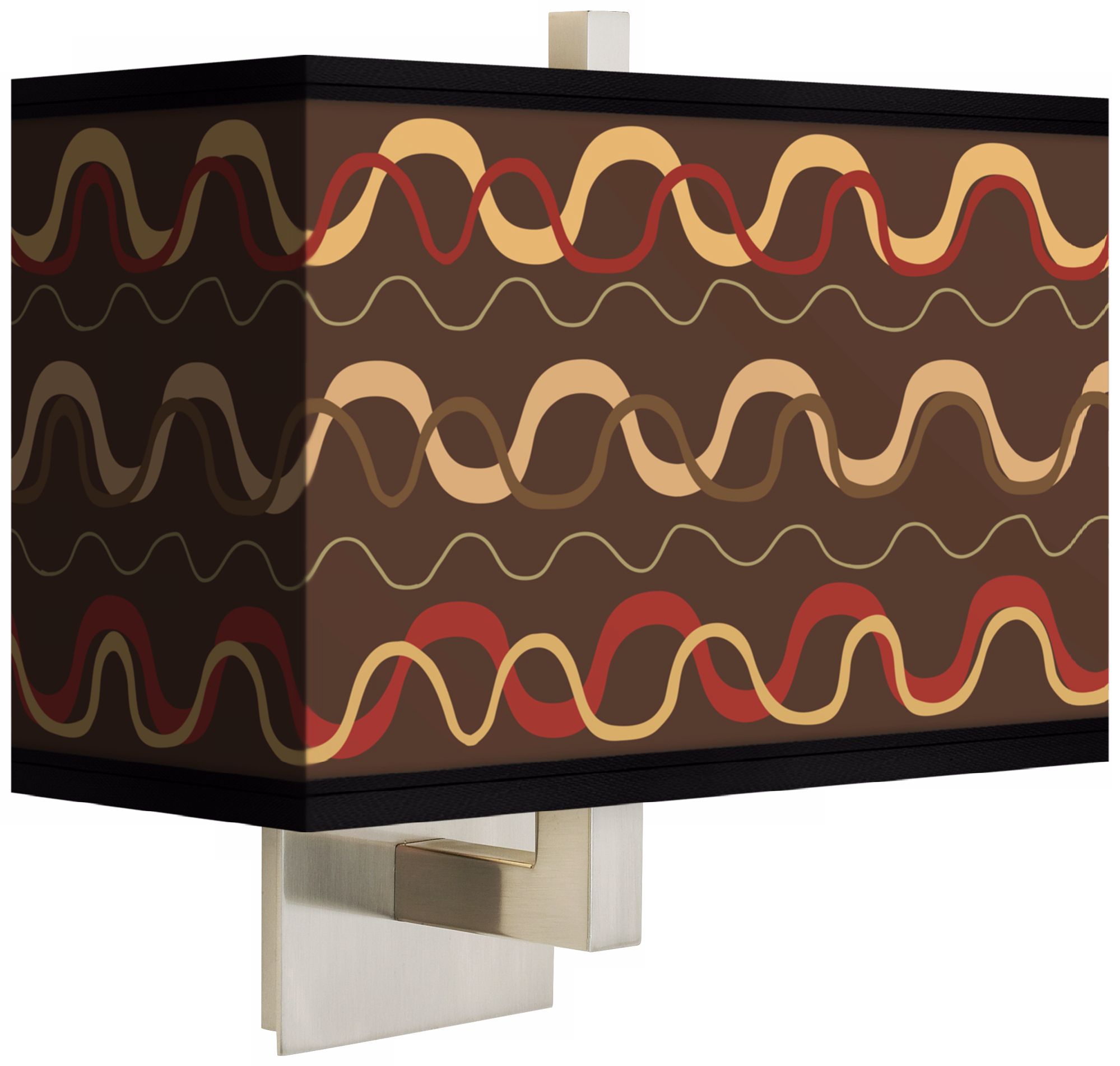 Wave Stitch Rectangular Giclee Shade Wall Sconce