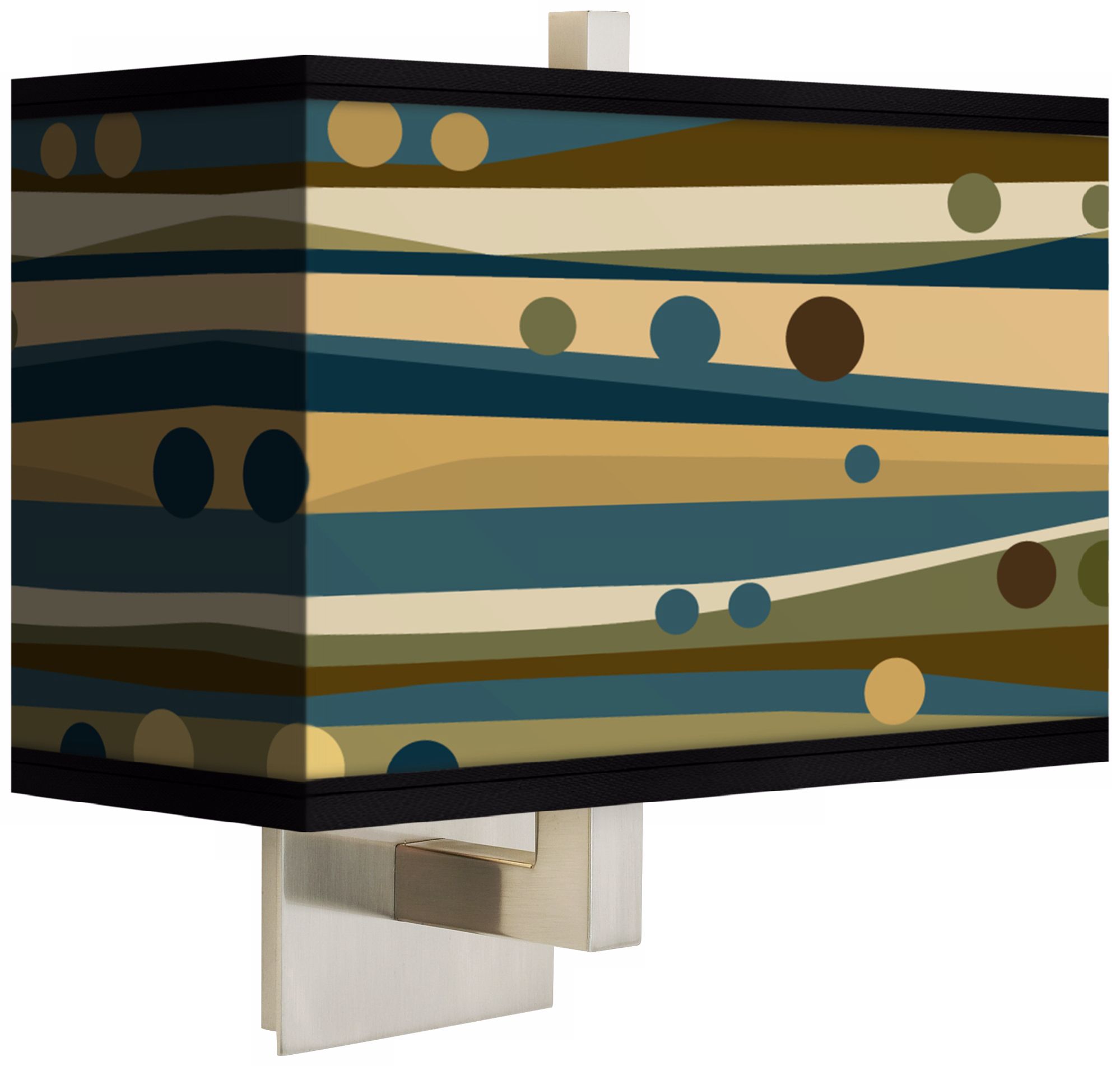 Dots and Waves Rectangular Giclee Shade Wall Sconce