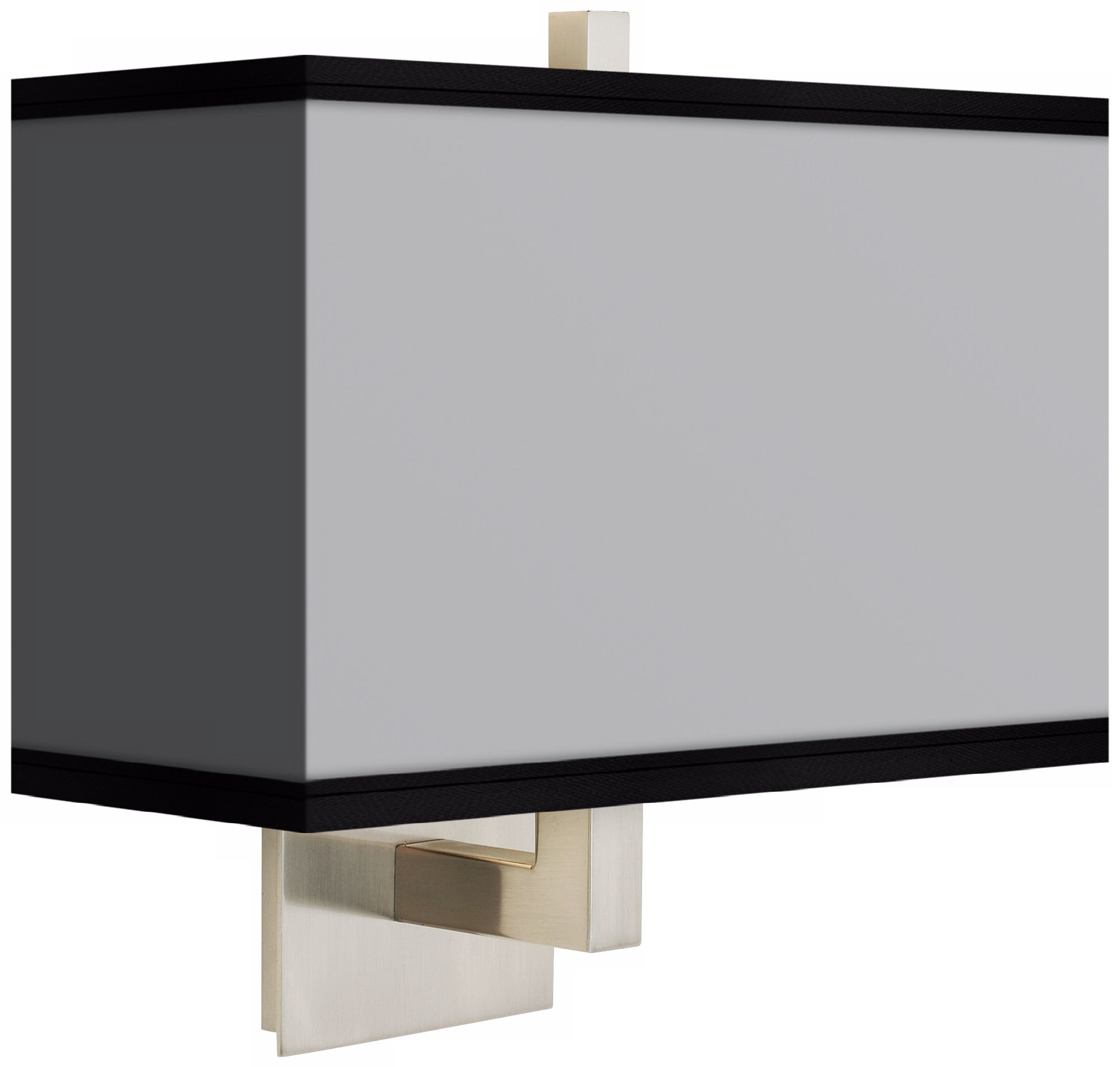All Silver Rectangular Giclee Shade Wall Sconce