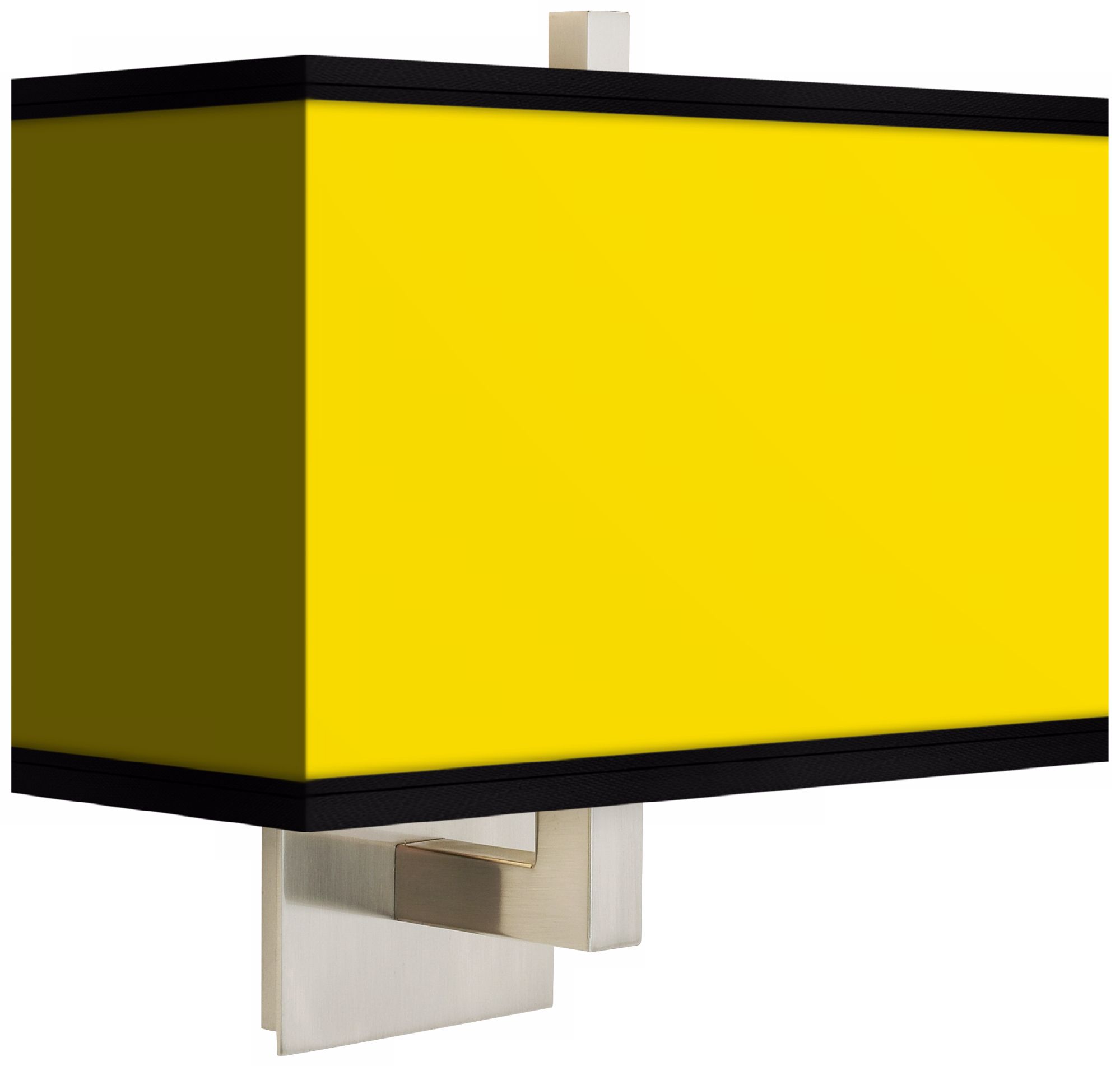 All Yellow Rectangular Giclee Shade Wall Sconce