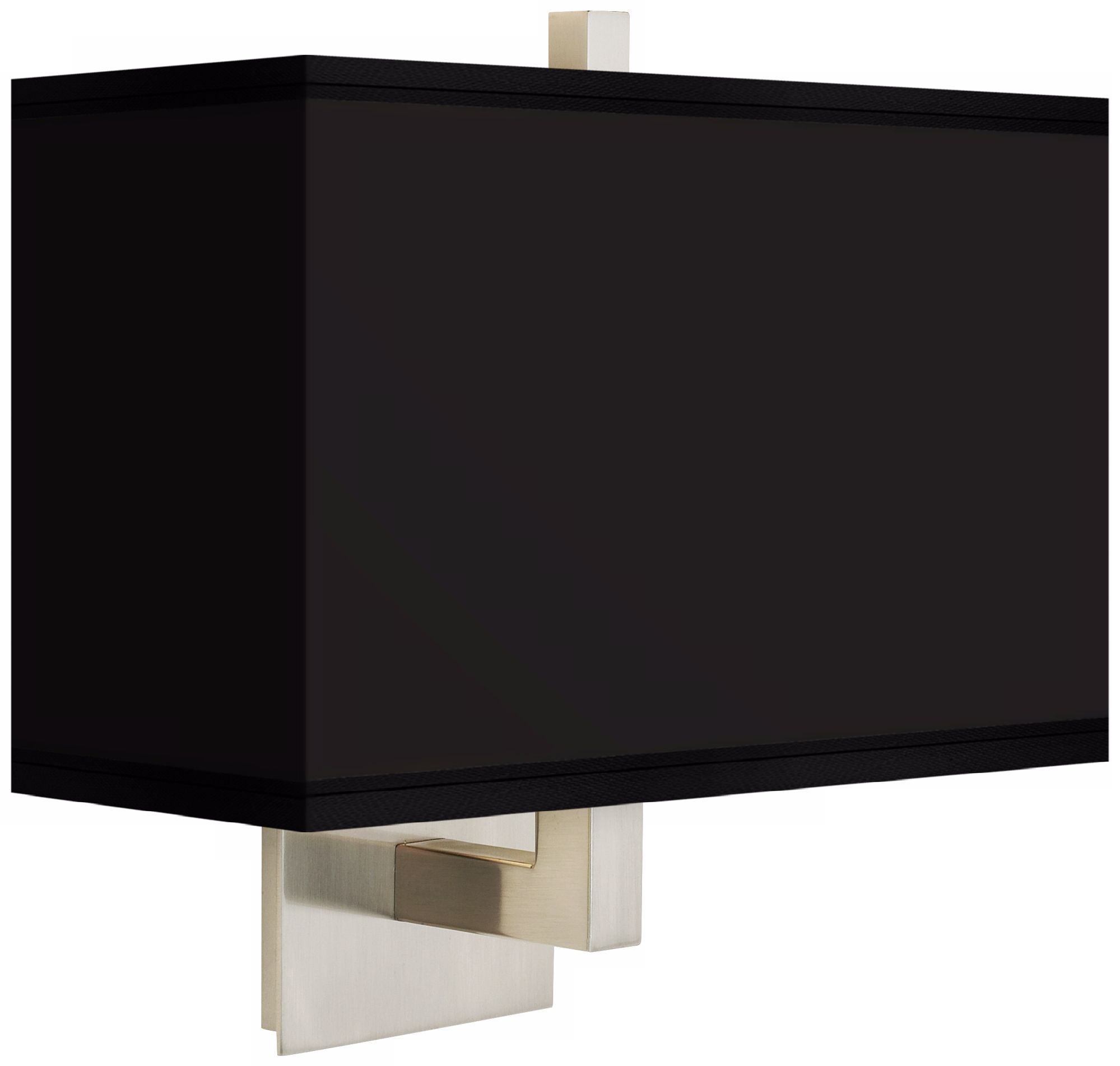 All Black Rectangular Giclee Shade Wall Sconce