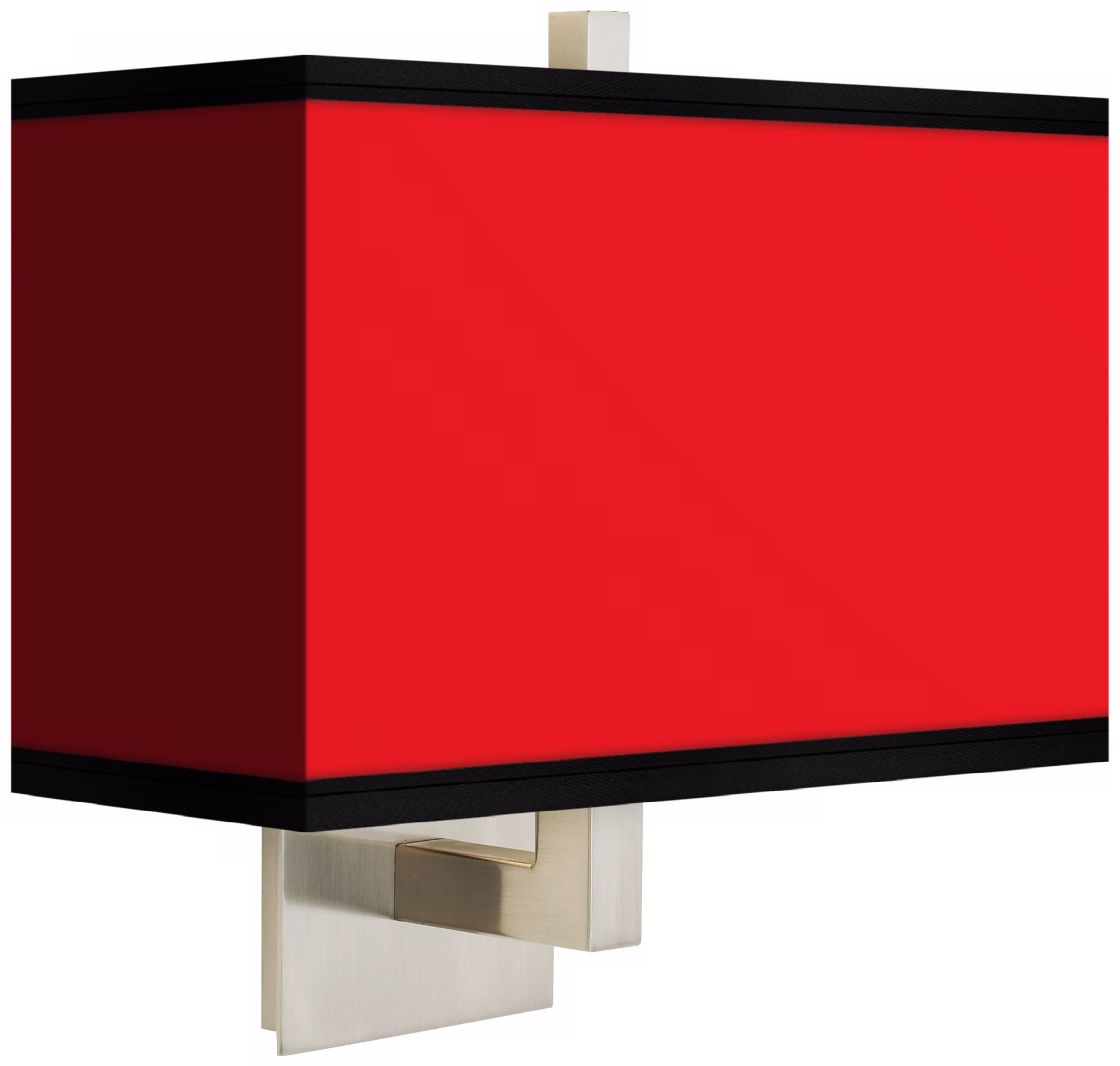 All Red Rectangular Giclee Shade Wall Sconce