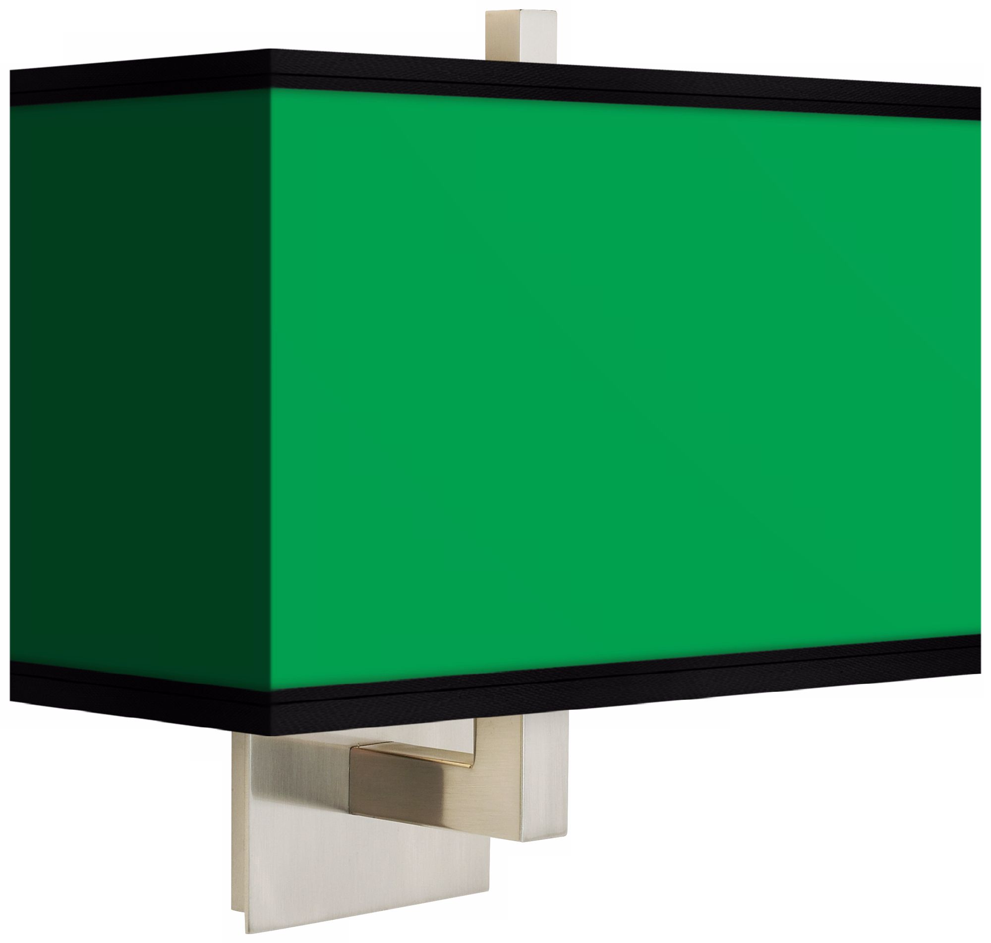 All Green Rectangular Giclee Shade Wall Sconce