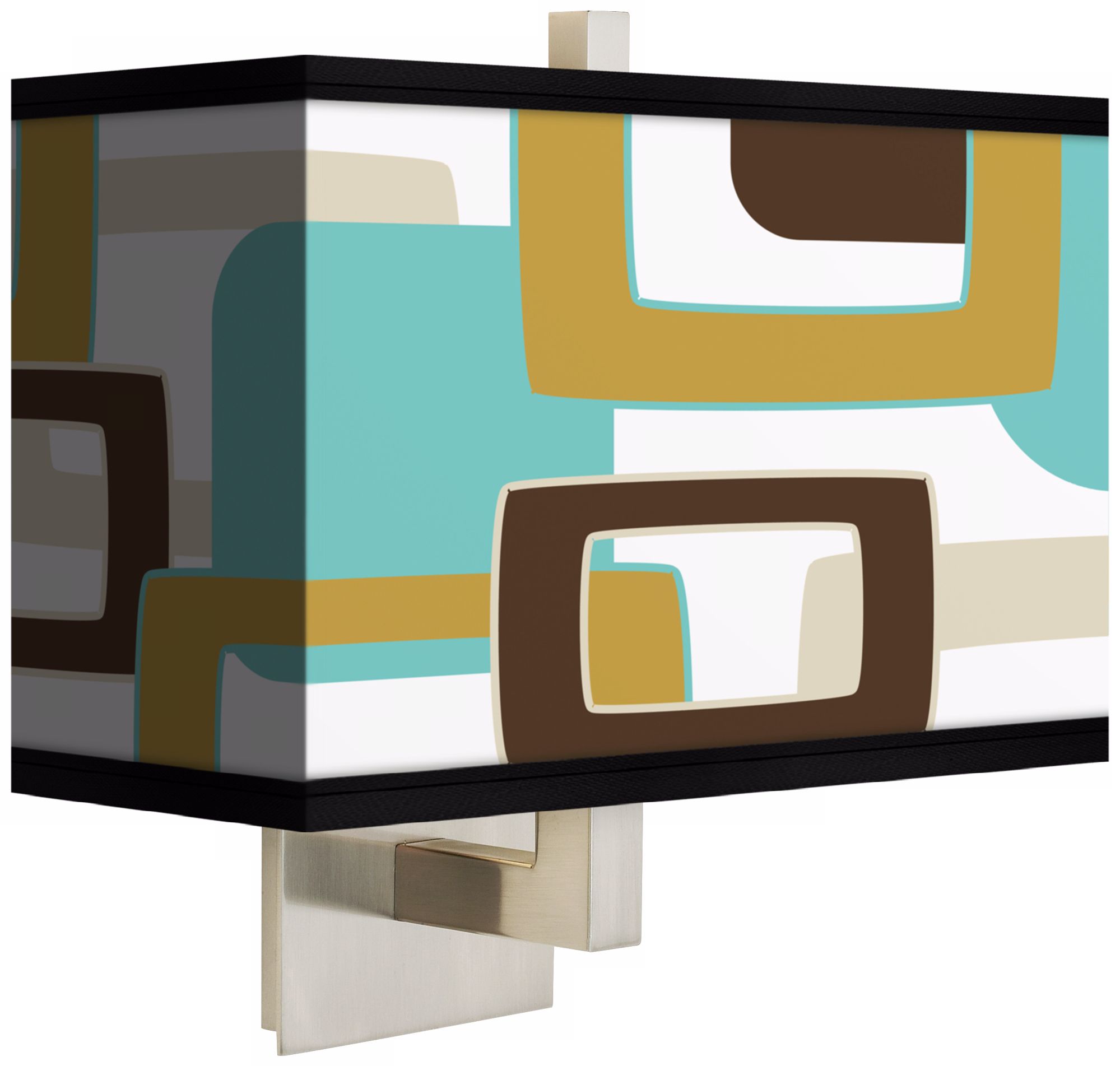 Countess Retro Rectangles Rectangular Giclee Shade Wall Sconce
