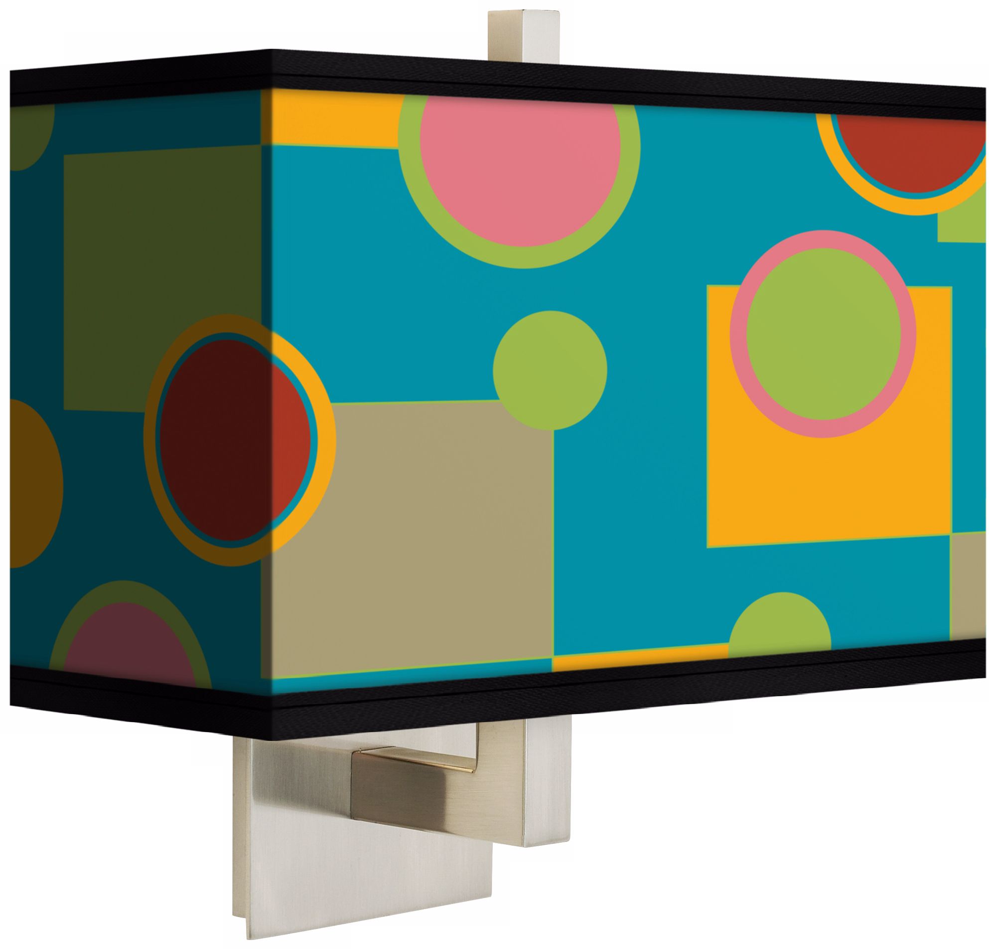 Vibrant Retro Medley Rectangular Giclee Shade Wall Sconce
