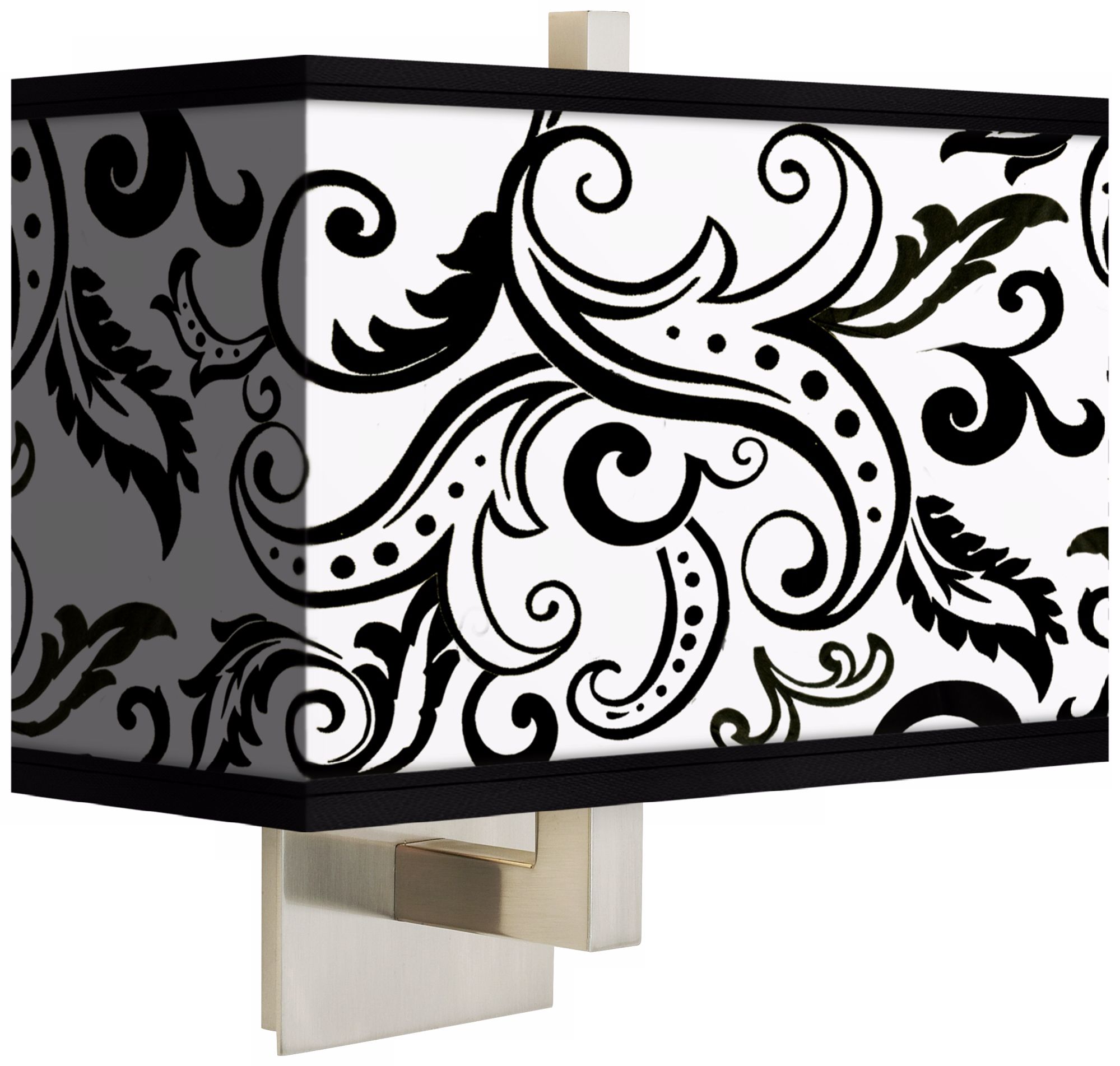 Regency Black Rectangular Giclee Shade Wall Sconce