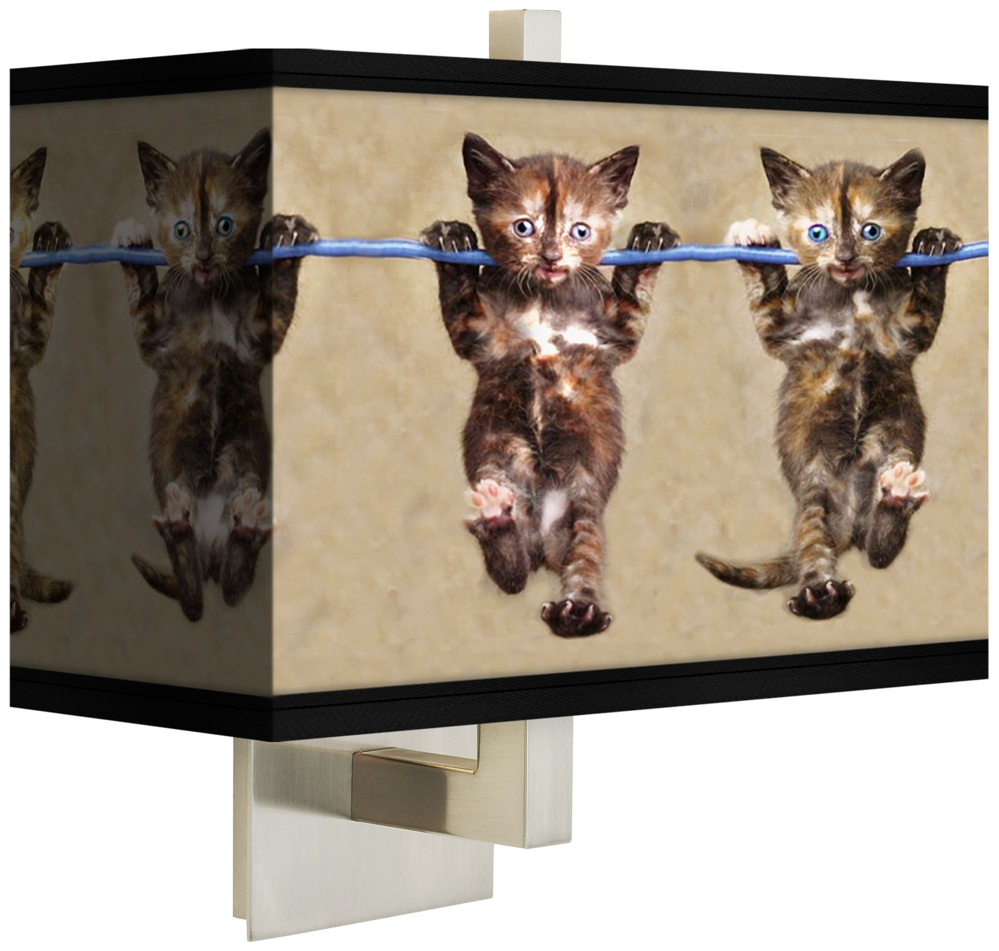 Cool Cat Rectangular Giclee Shade Wall Sconce
