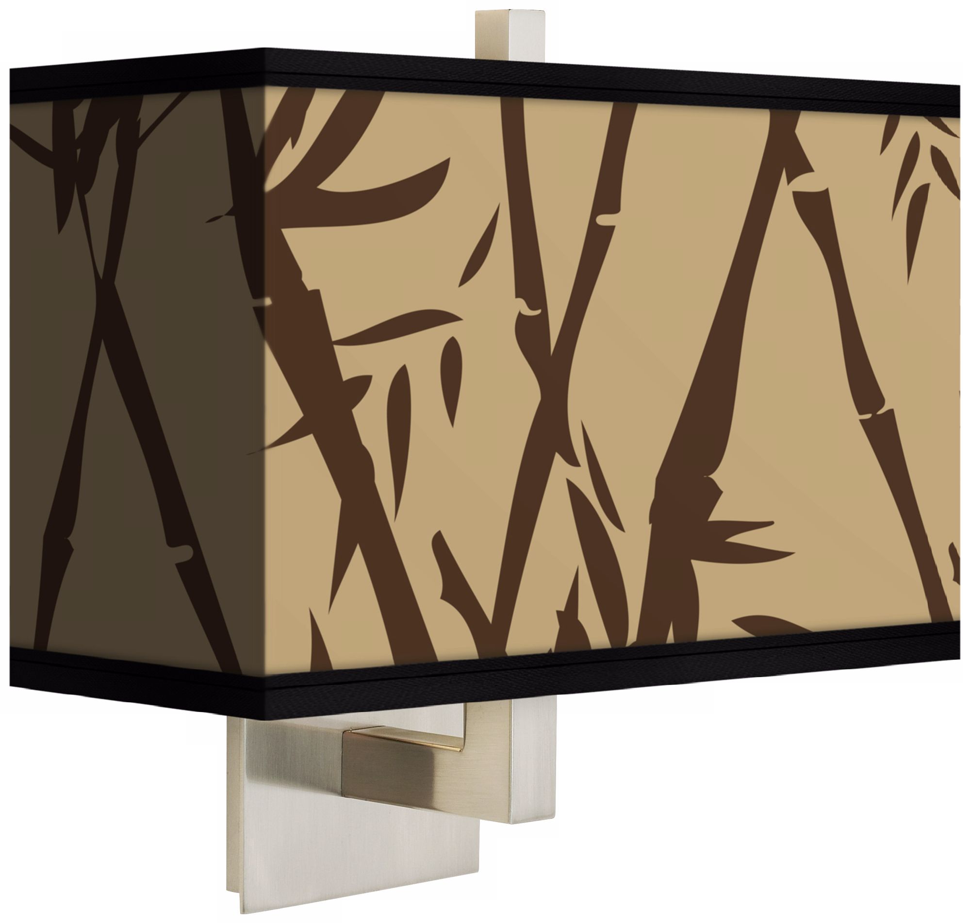 Earth Bamboo Rectangular Giclee Shade Wall Sconce