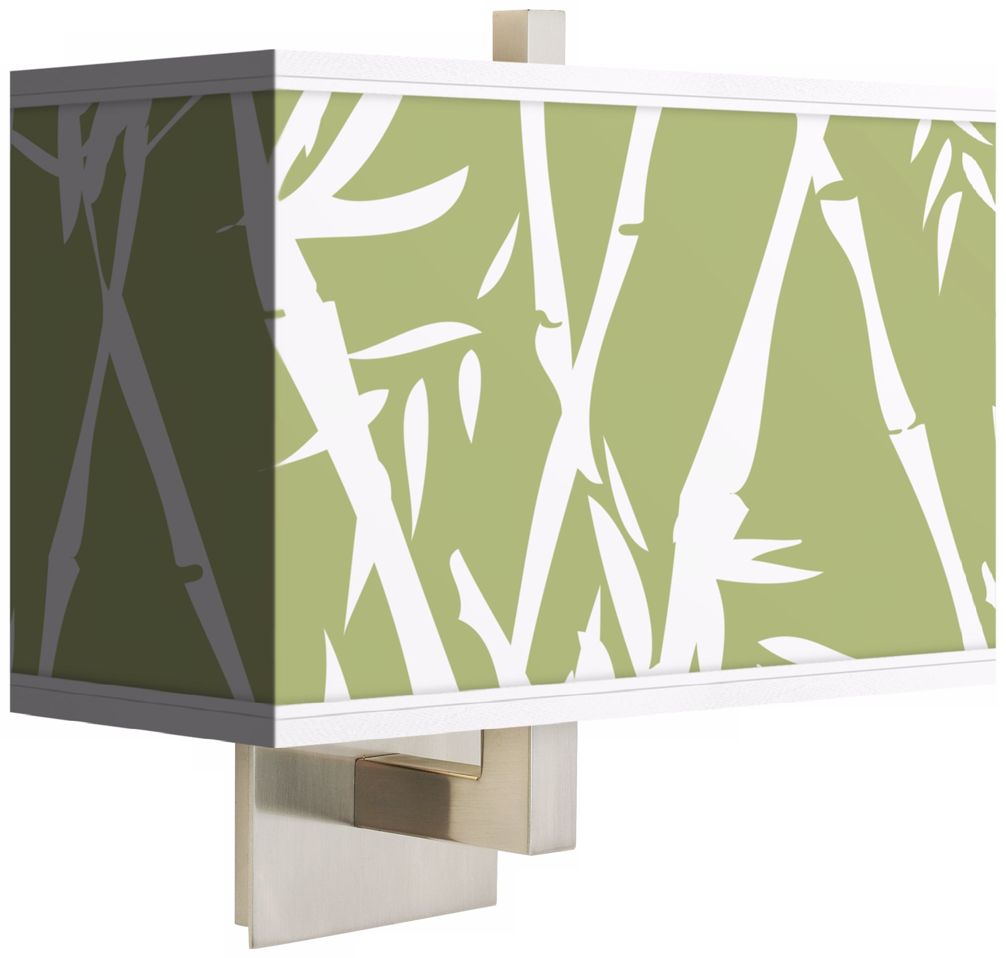 Lush Bamboo Rectangular Giclee Shade Wall Sconce