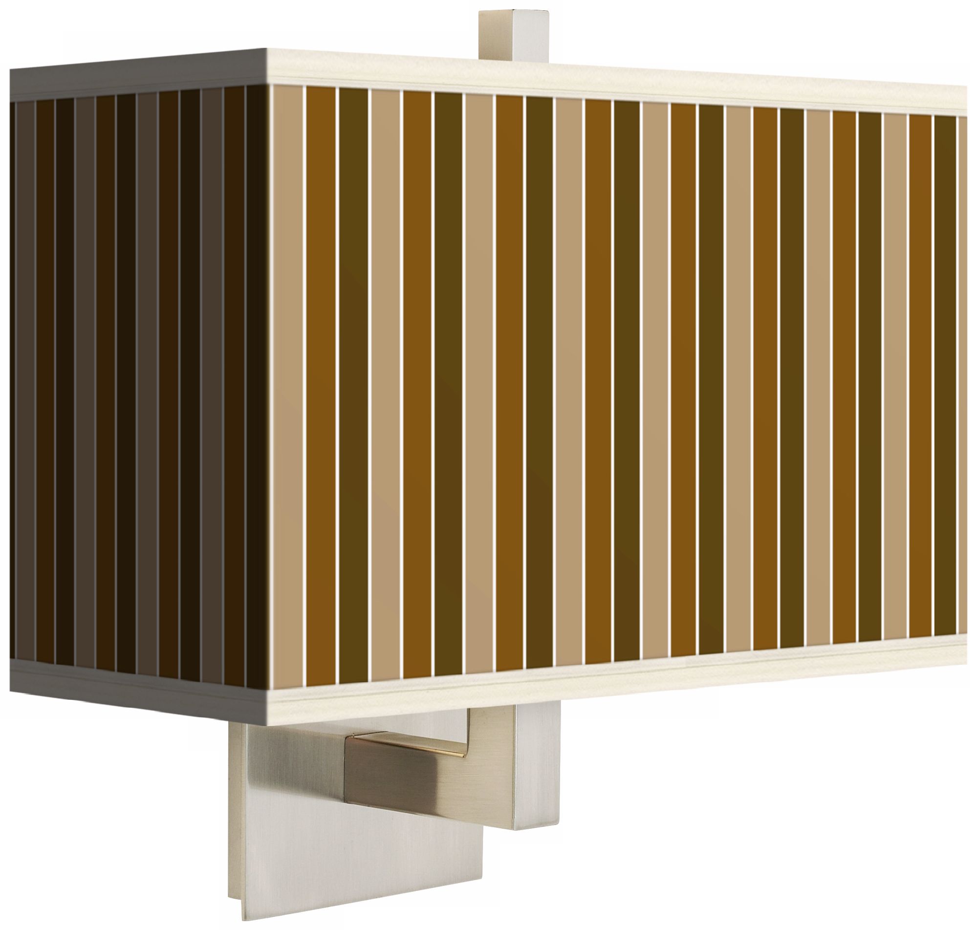 Umber Stripes Rectangular Giclee Shade Wall Sconce