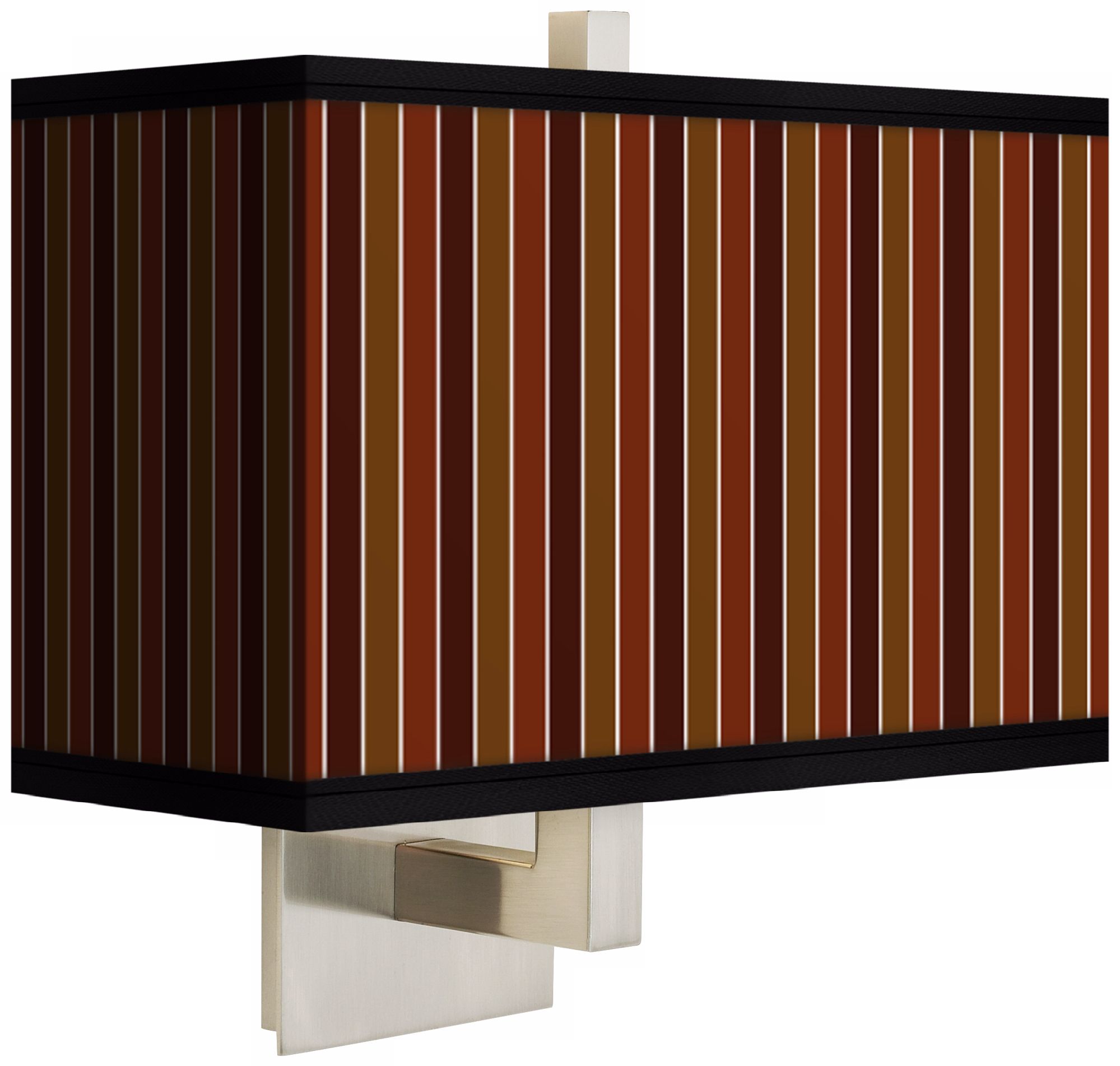 Cinnamon Stripes Rectangular Giclee Shade Wall Sconce