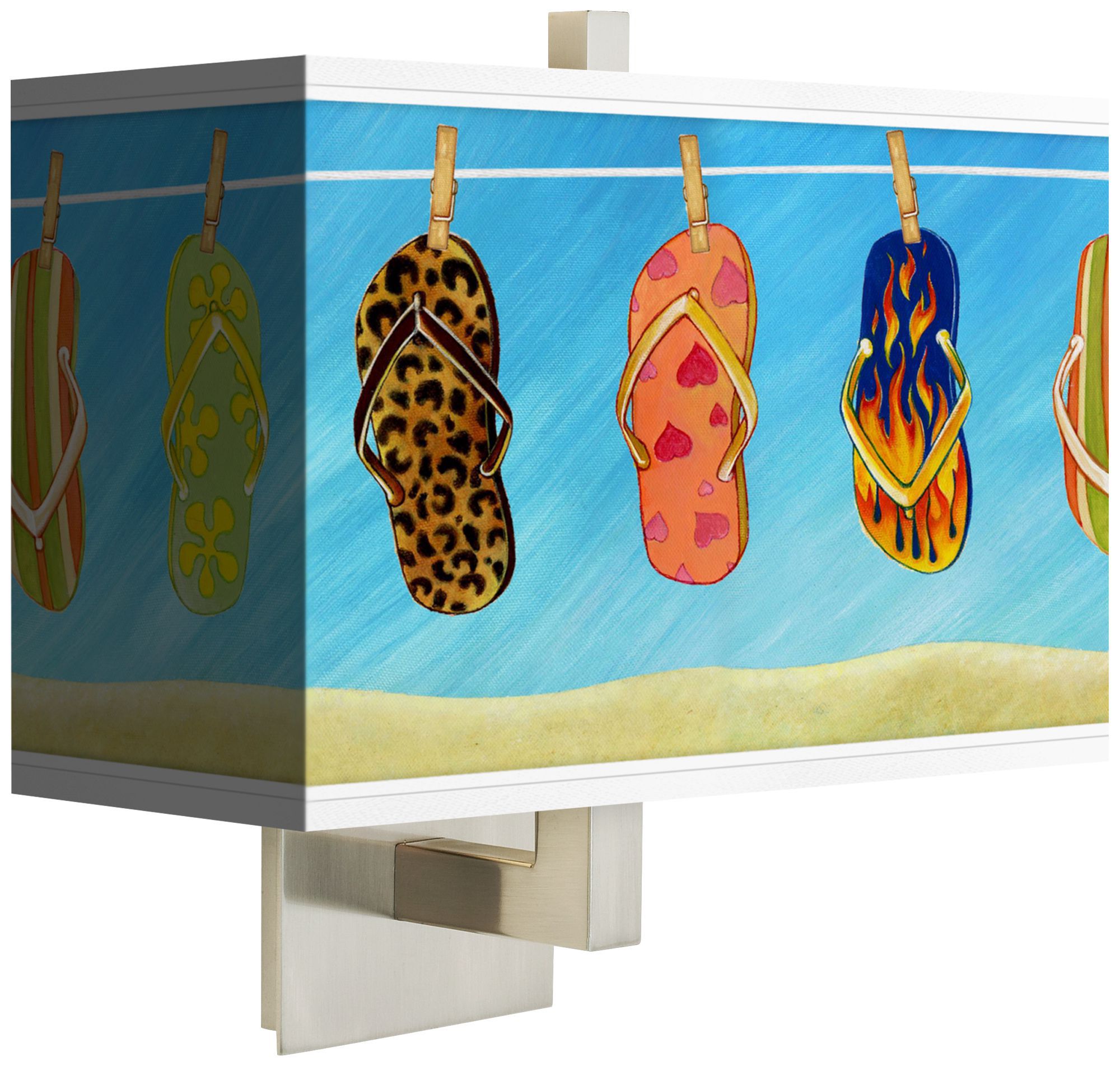 Summer Flip Flops Rectangular Giclee Shade Wall Sconce