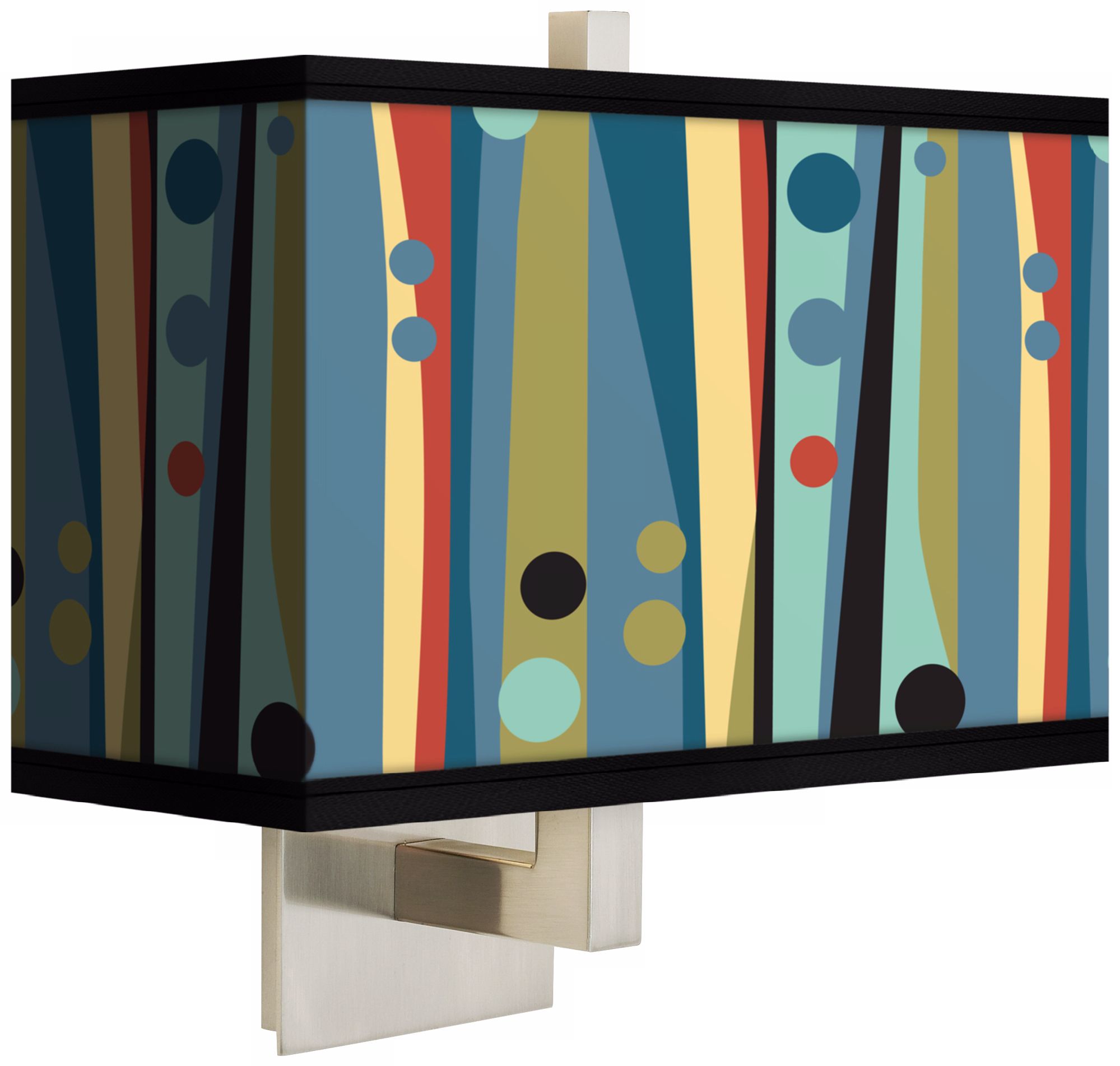 Pastel Dots Vertical Rectangular Giclee Shade Wall Sconce