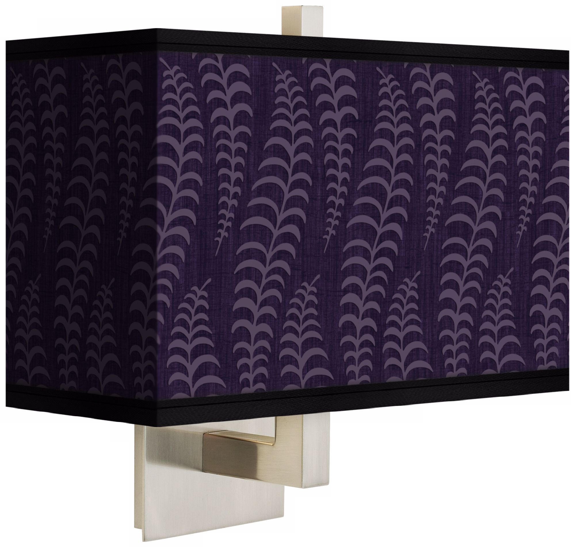 Stacy Garcia Fancy Fern Rich Plum Rectangular Shade Wall Sconce