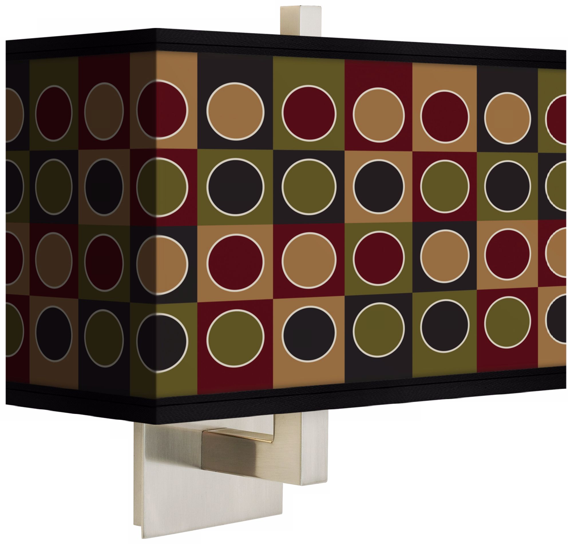 Forest Dotted Squares Rectangular Giclee Shade Wall Sconce
