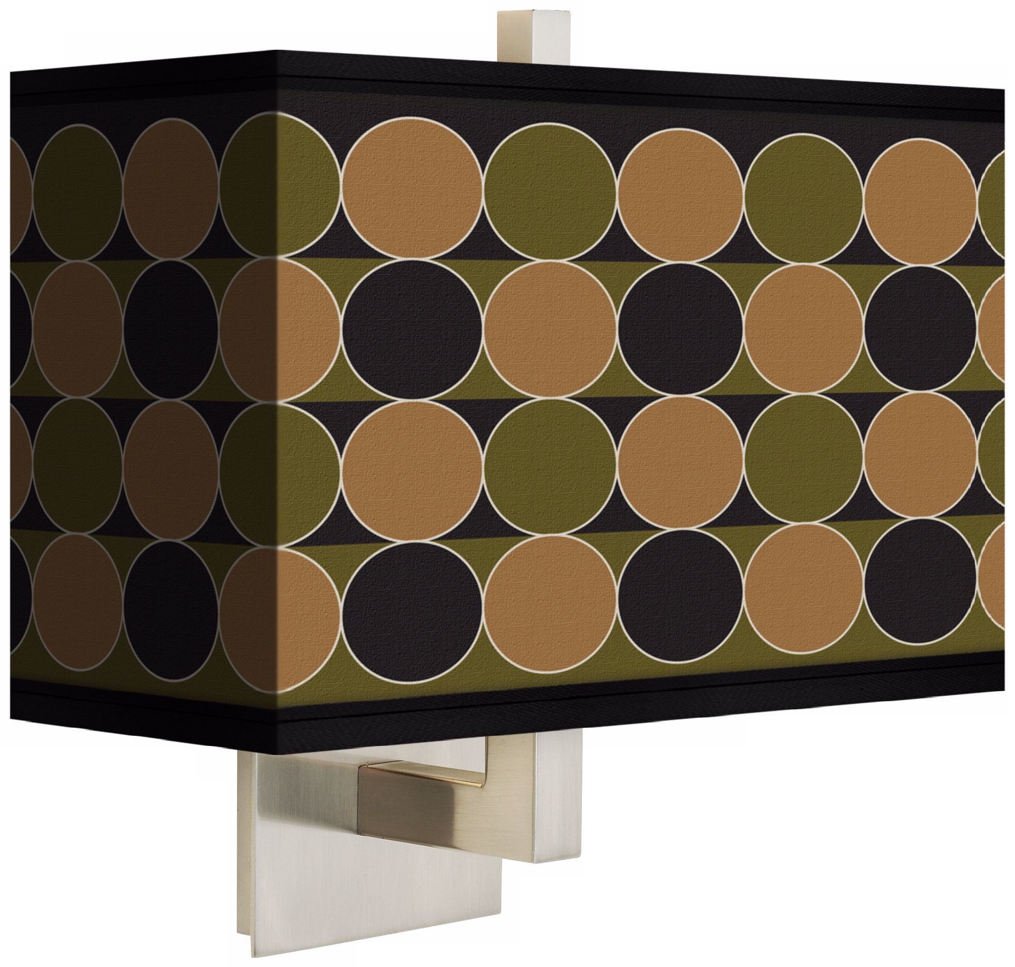 Forest Circles Rectangular Giclee Shade Wall Sconce