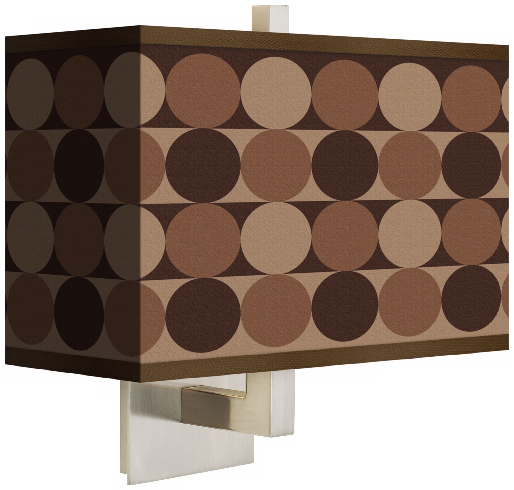 Sienna Grey Circles Rectangular Giclee Shade Wall Sconce