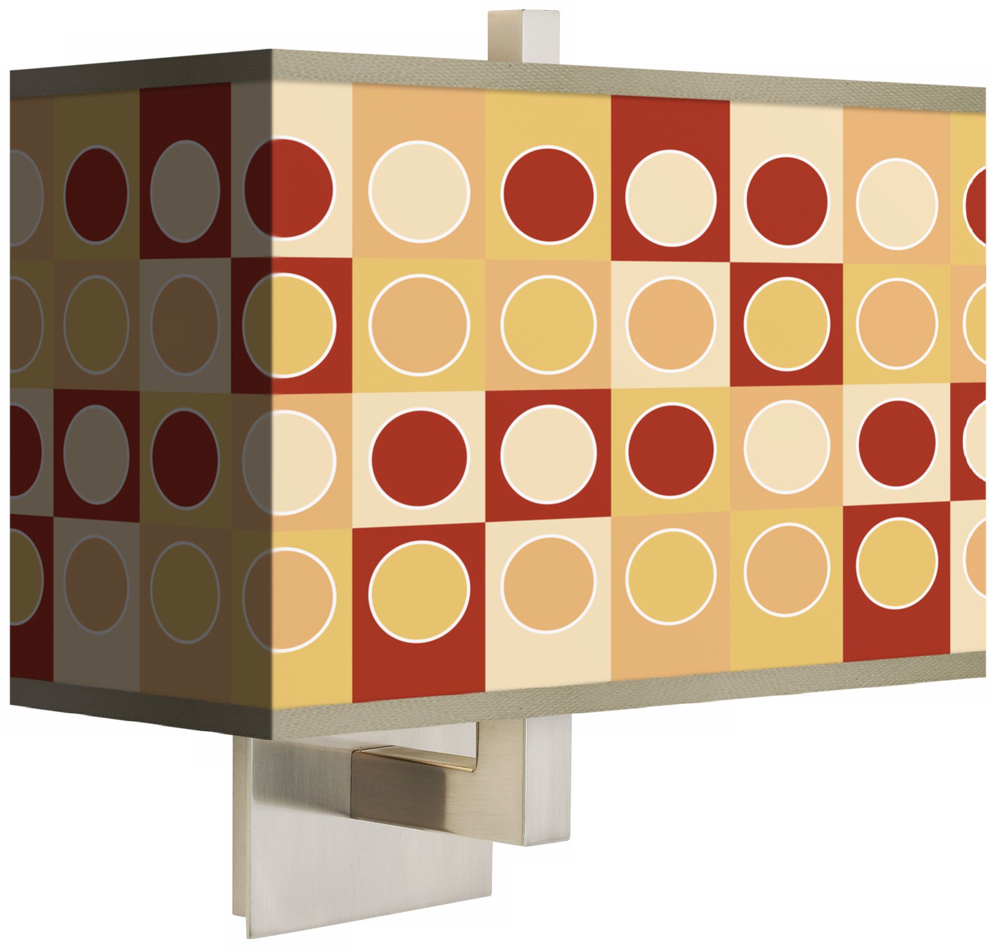 Retro Dotted Squares Rectangular Shade Wall Sconce