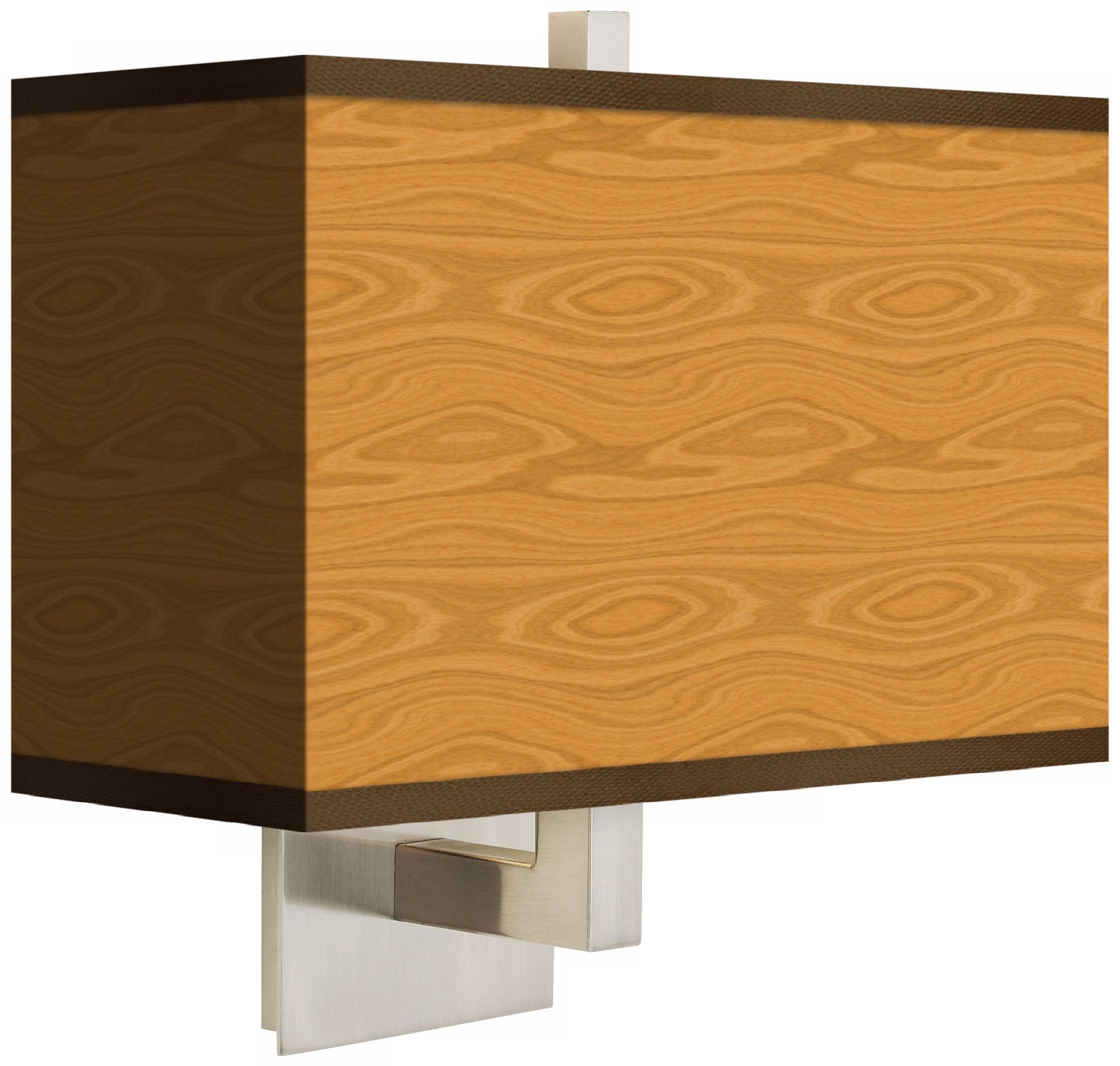 Wood Grain Rectangular Shade Wall Sconce