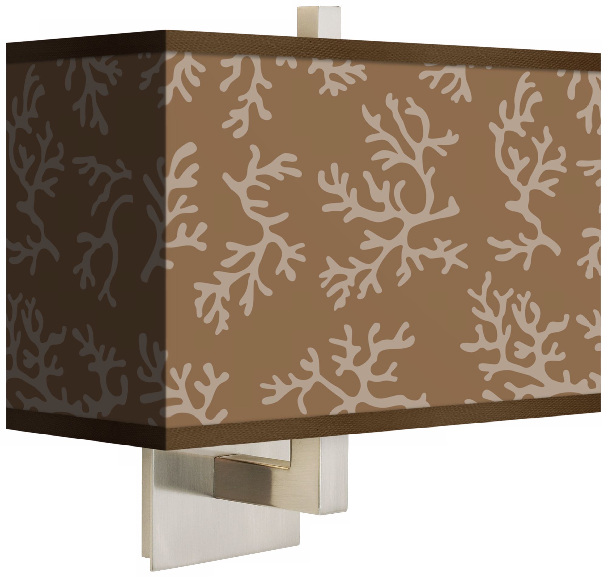 Khaki Coral Rectangular Giclee Shade Wall Sconce