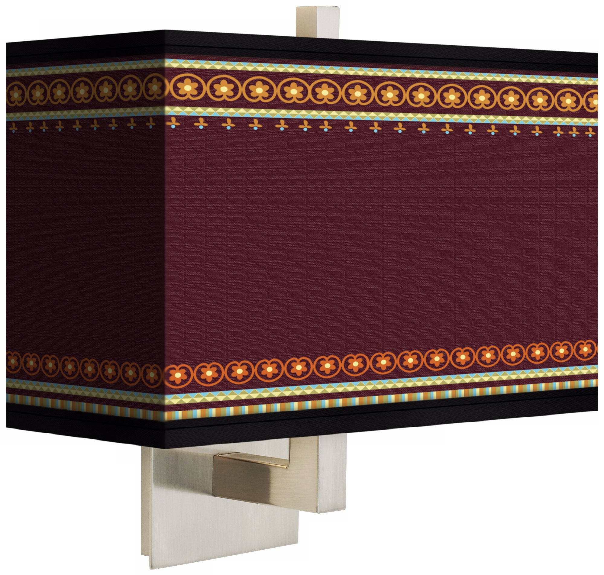 Stacy Garcia Ebro Garnet Rectangular Giclee Shade Wall Sconce