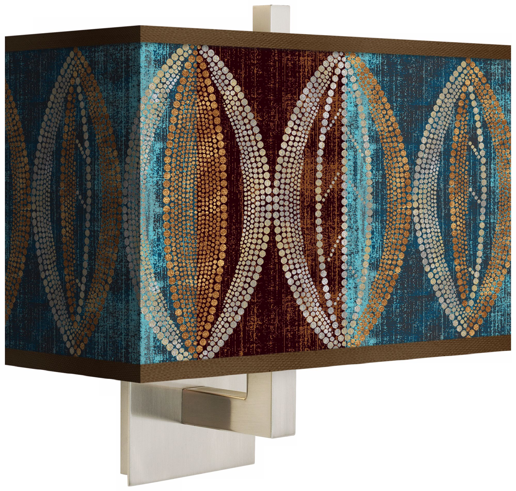 Stacy Garcia Pearl Leaf Peacock Rectangular Shade Wall Sconce