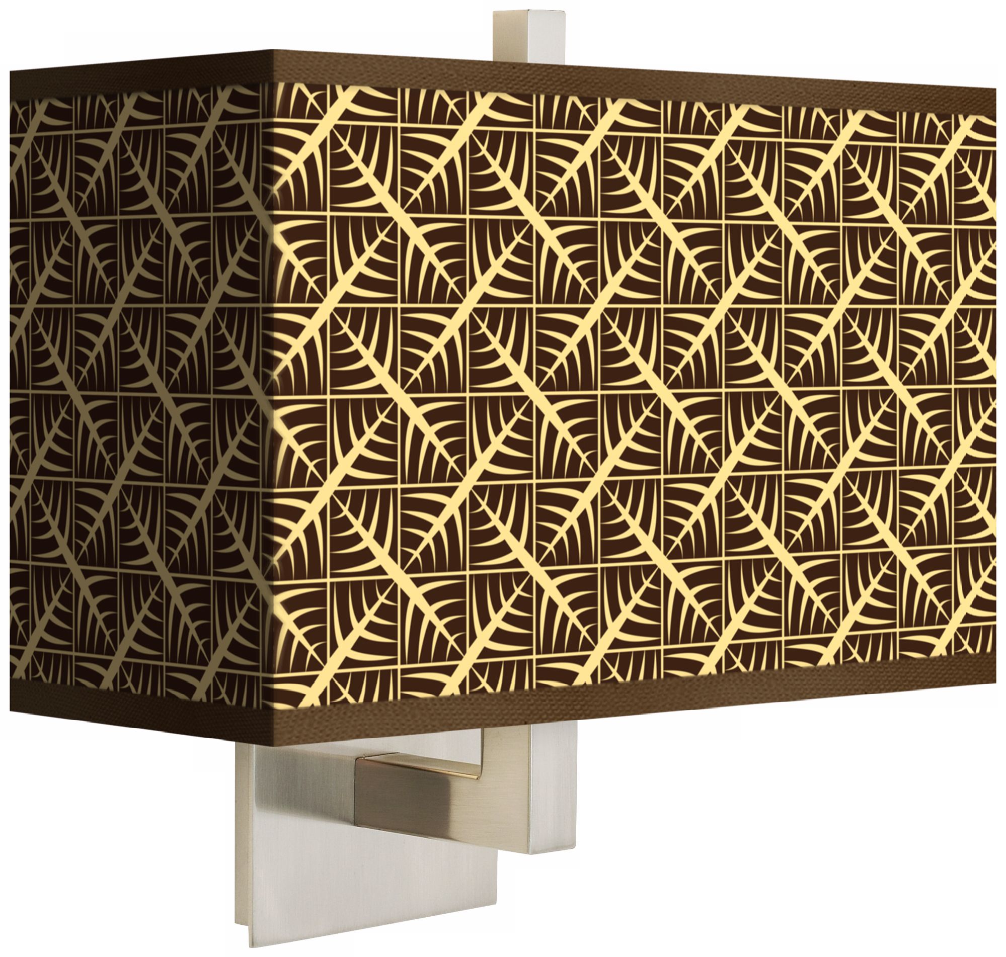 Tan Wailia Rectangular Giclee Shade Wall Sconce