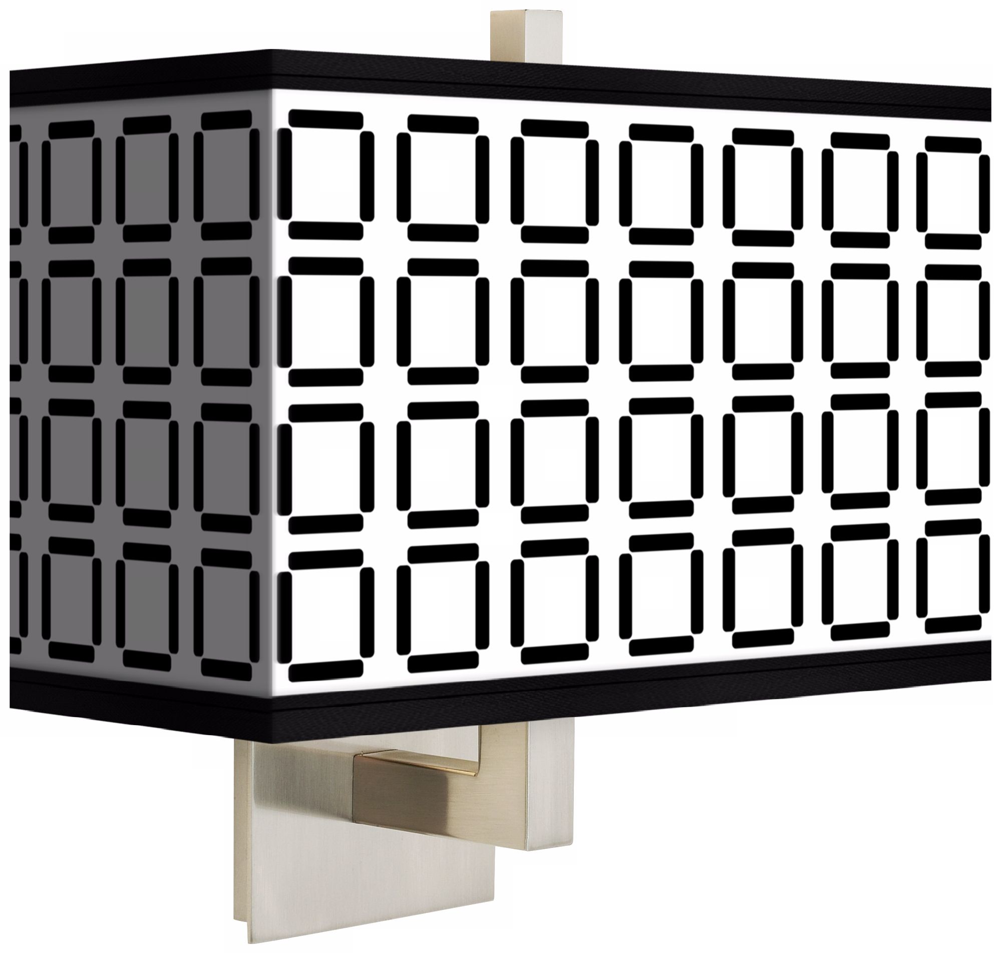 Open Grid Rectangular Giclee Shade Wall Sconce