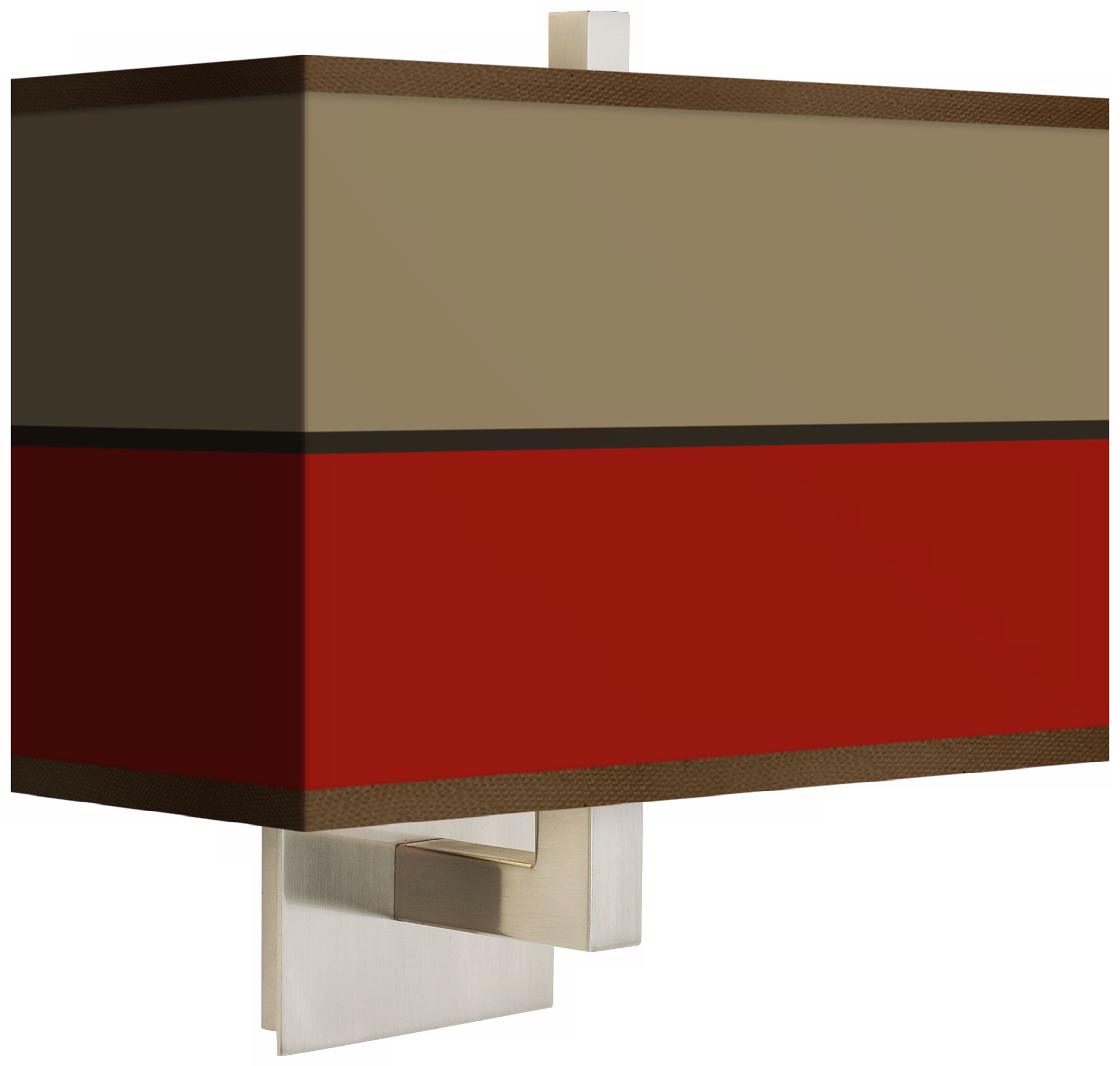 Empire Red Rectangular Giclee Shade Wall Sconce