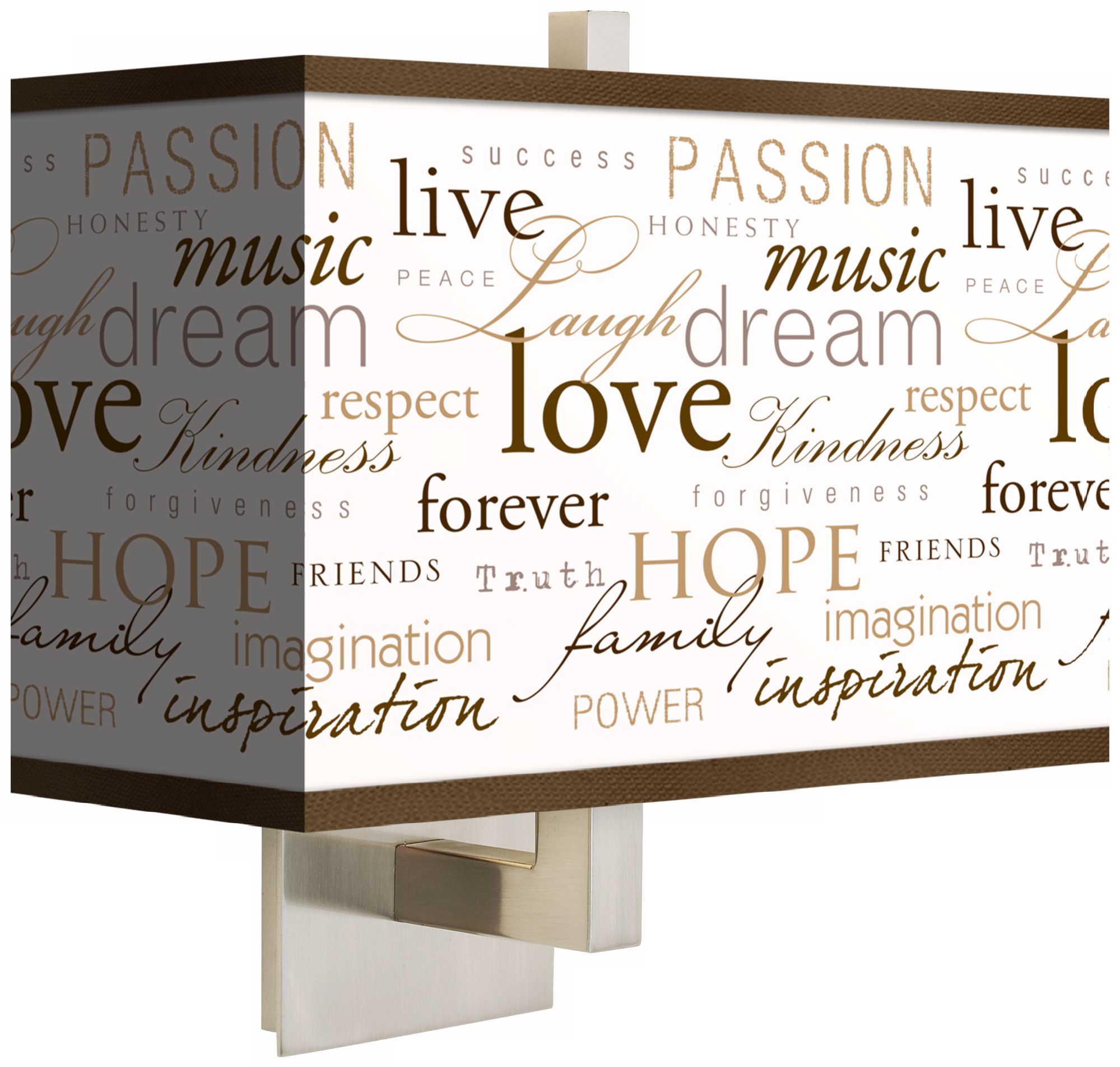 Positivity Giclee Rectangular Shade 13 1/2" High Wall Sconce