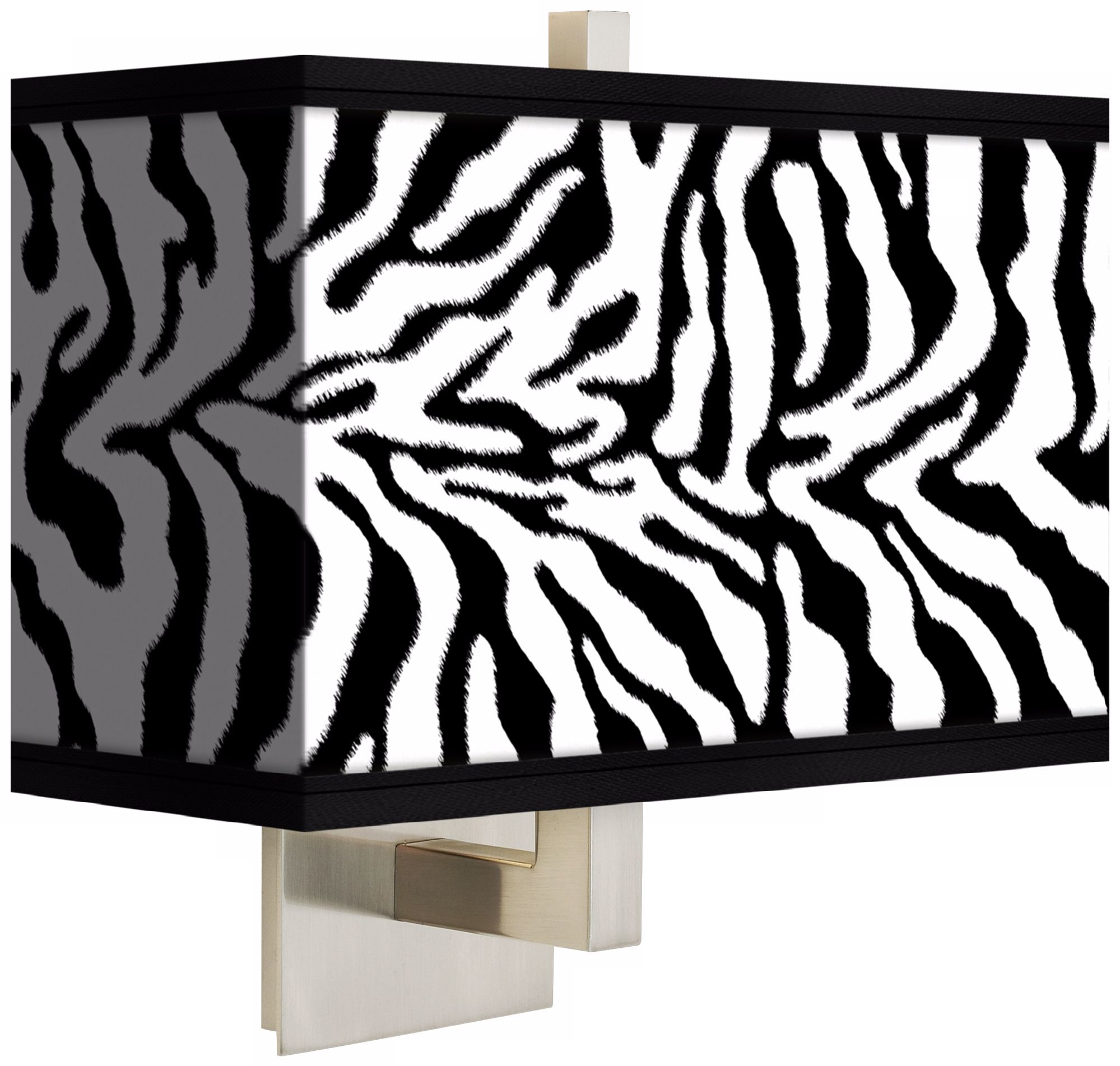 Safari Zebra Rectangular Giclee Shade Wall Sconce