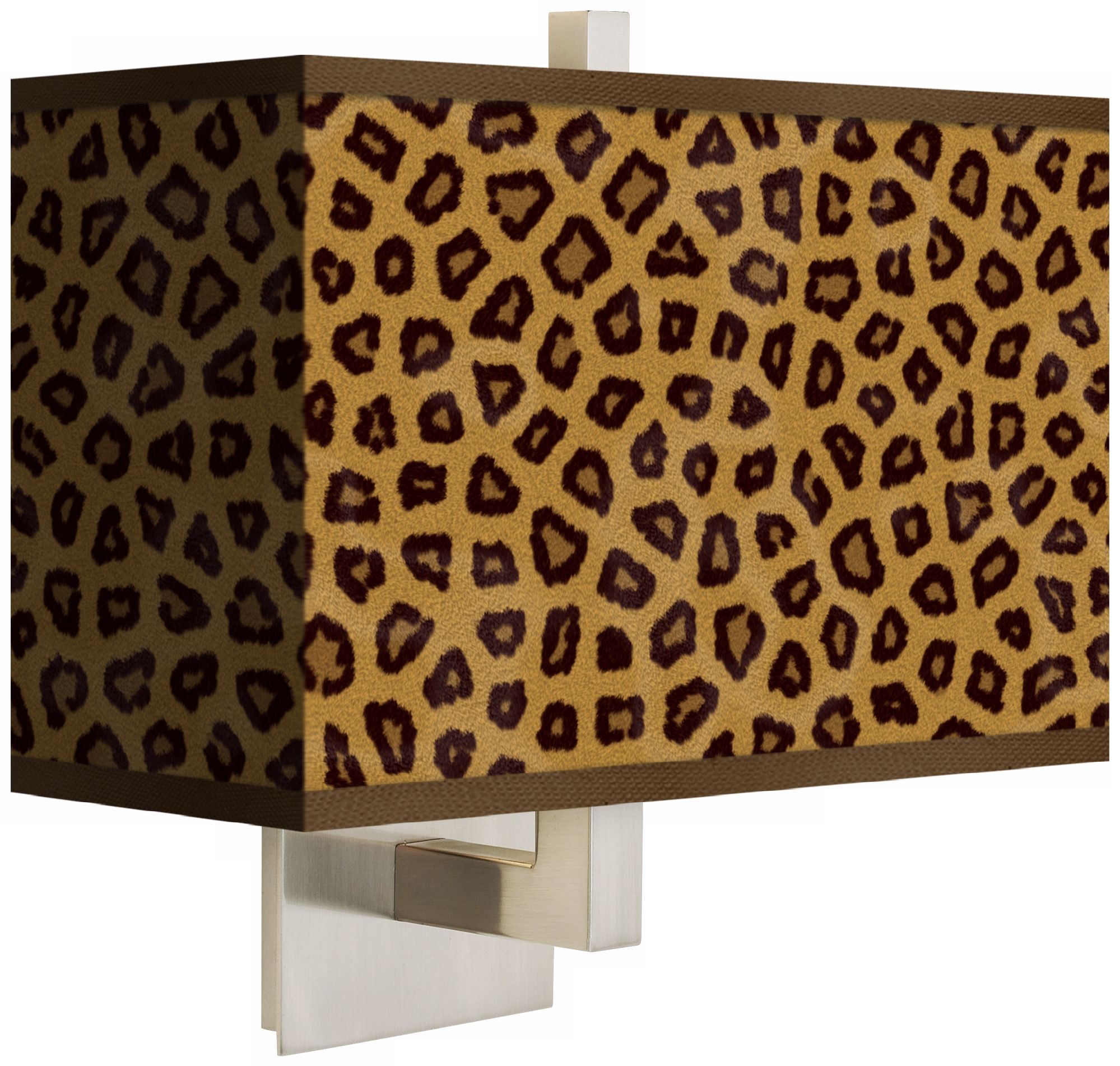 Safari Cheetah Rectangular Giclee Shade Wall Sconce