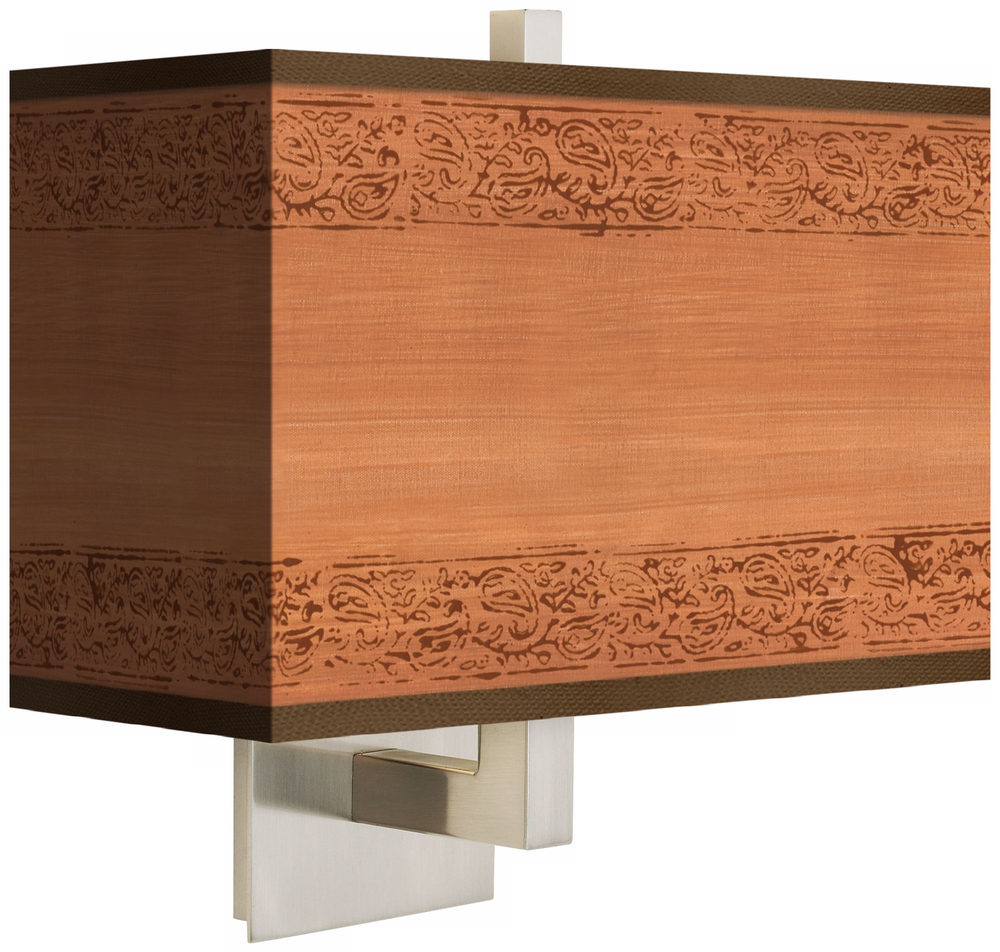 Paisley Trim 14" Wide Rectangular Shade Wall Sconce