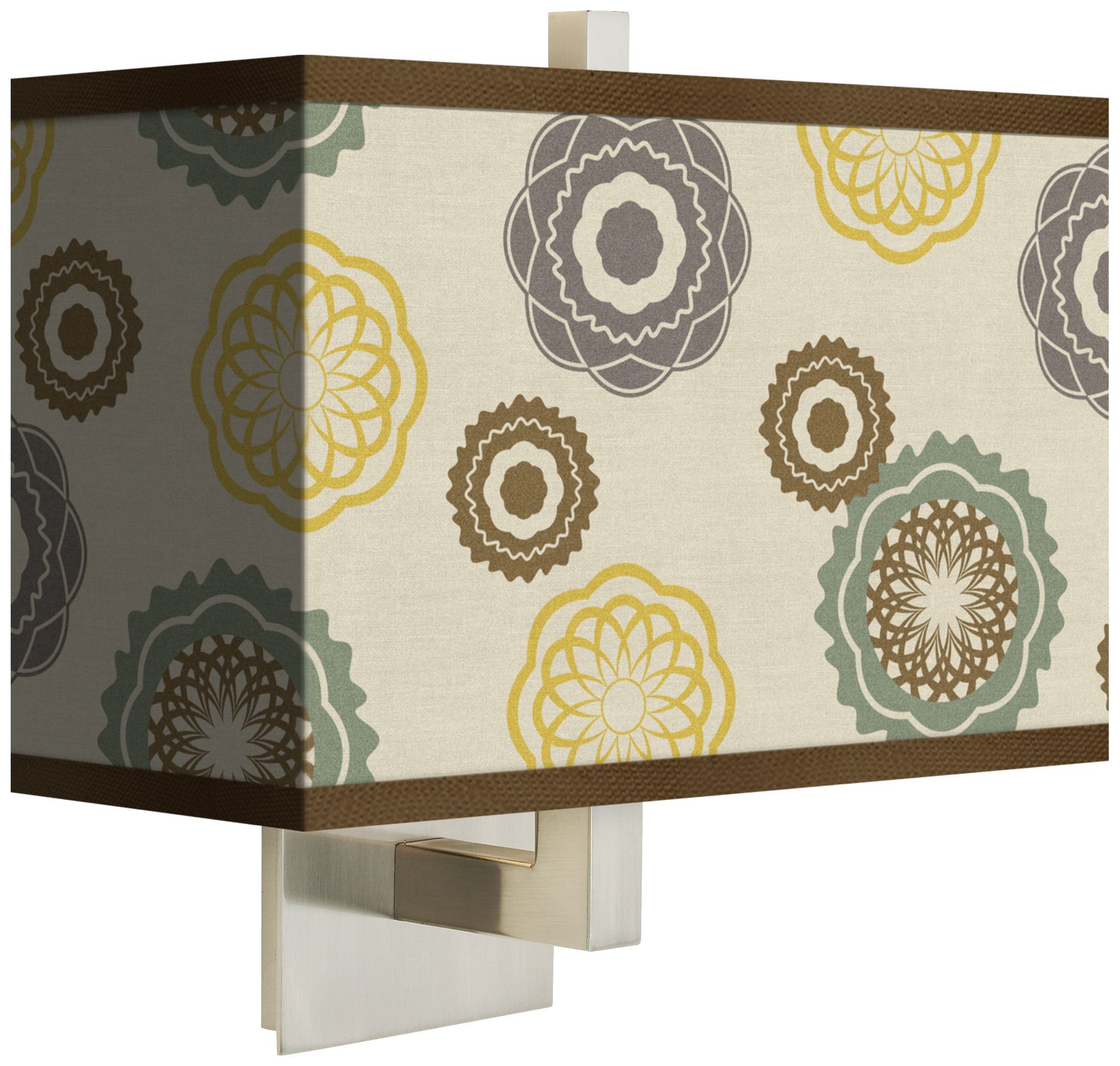 Ornaments Linen Giclee 14" Wide Rectangular Wall Sconce