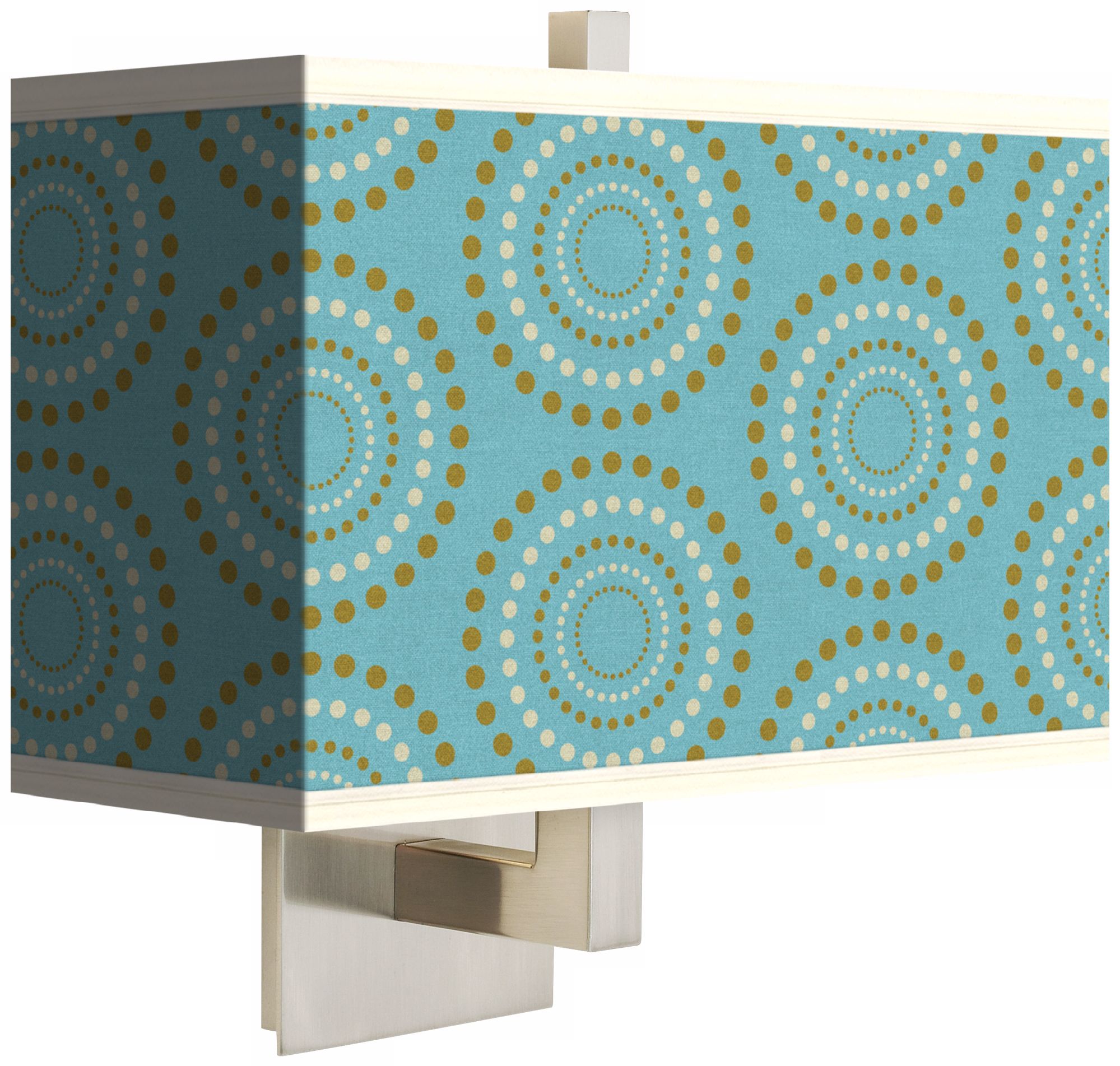 Blue Calliope Linen Giclee 14" Wide Rectangular Wall Sconce