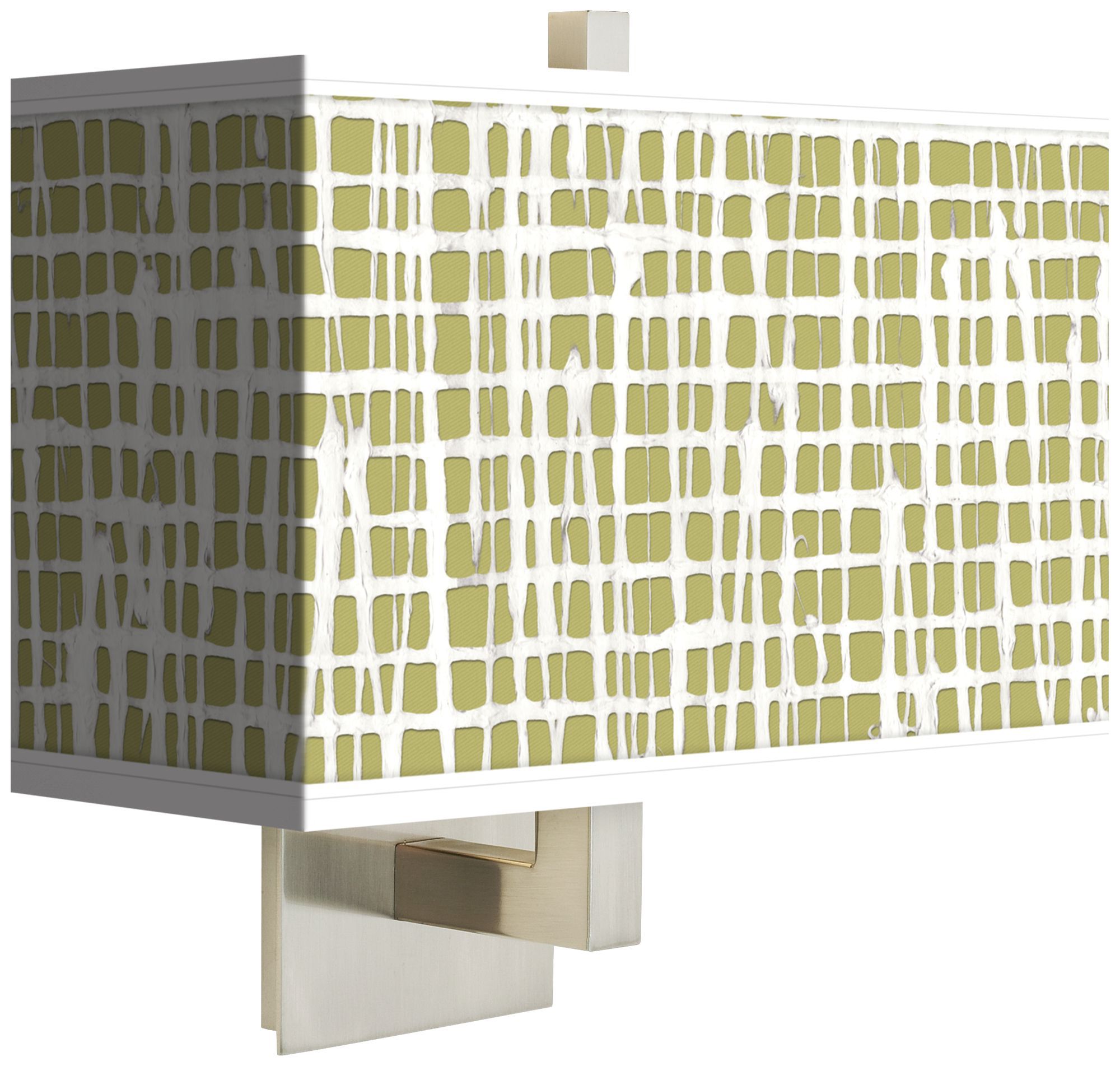 Ecru Screen Linen Rectangular Wall Sconce